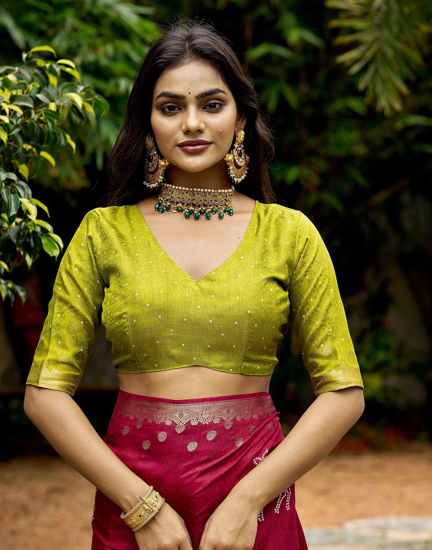 Pink Silk Bandhani Printed Saree