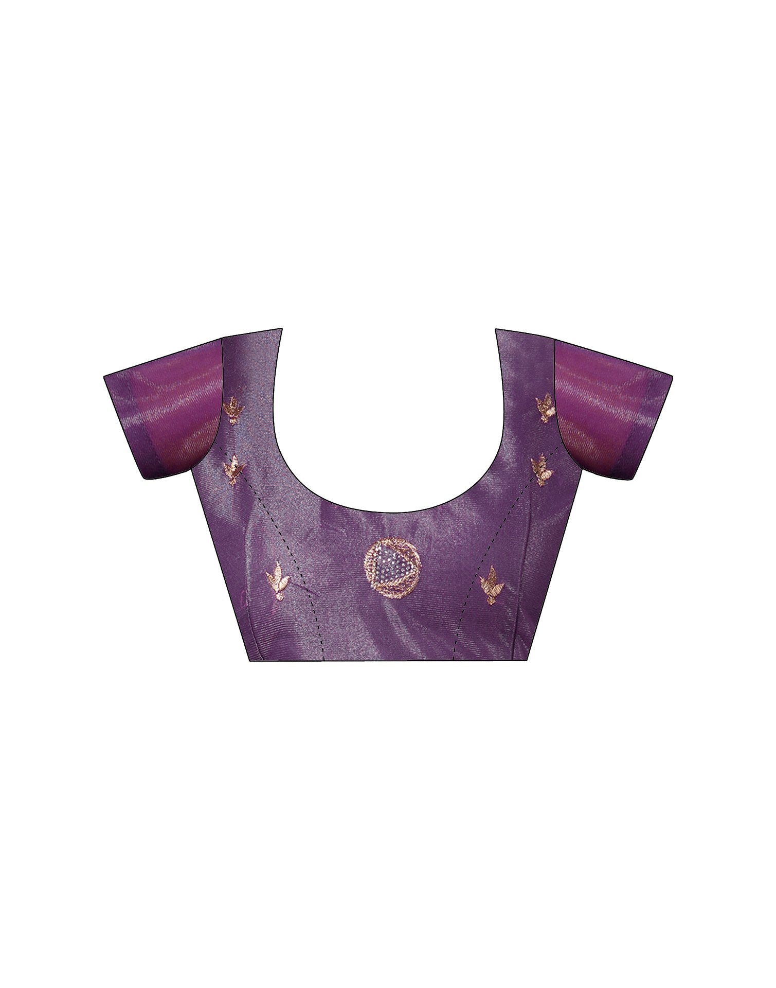 Purple Shimmer Embroidery Saree
