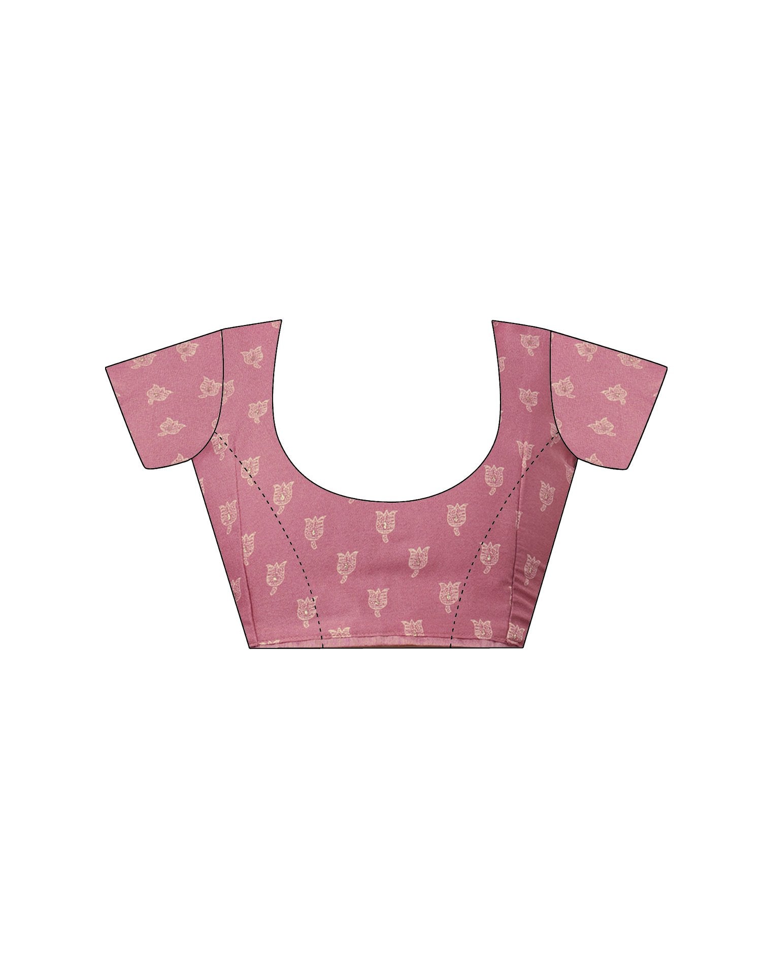 Rose Pink Georgette Printed Saree