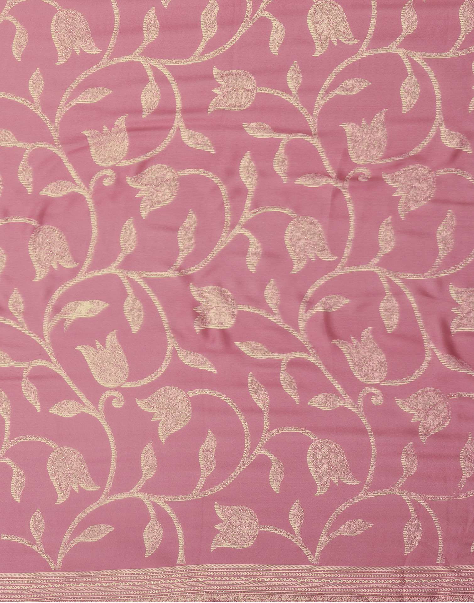 Rose Pink Georgette Printed Saree