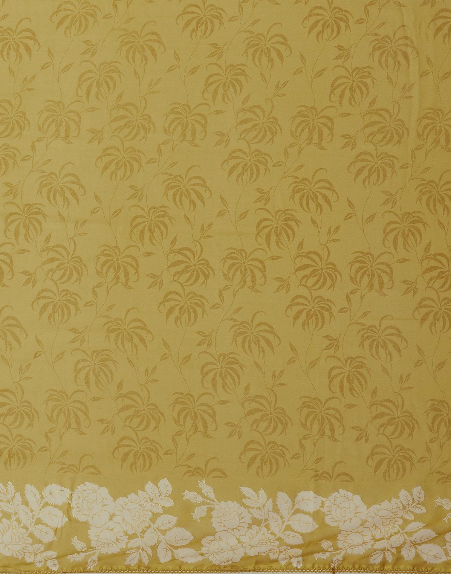 Yellow Georgette Printed Saree