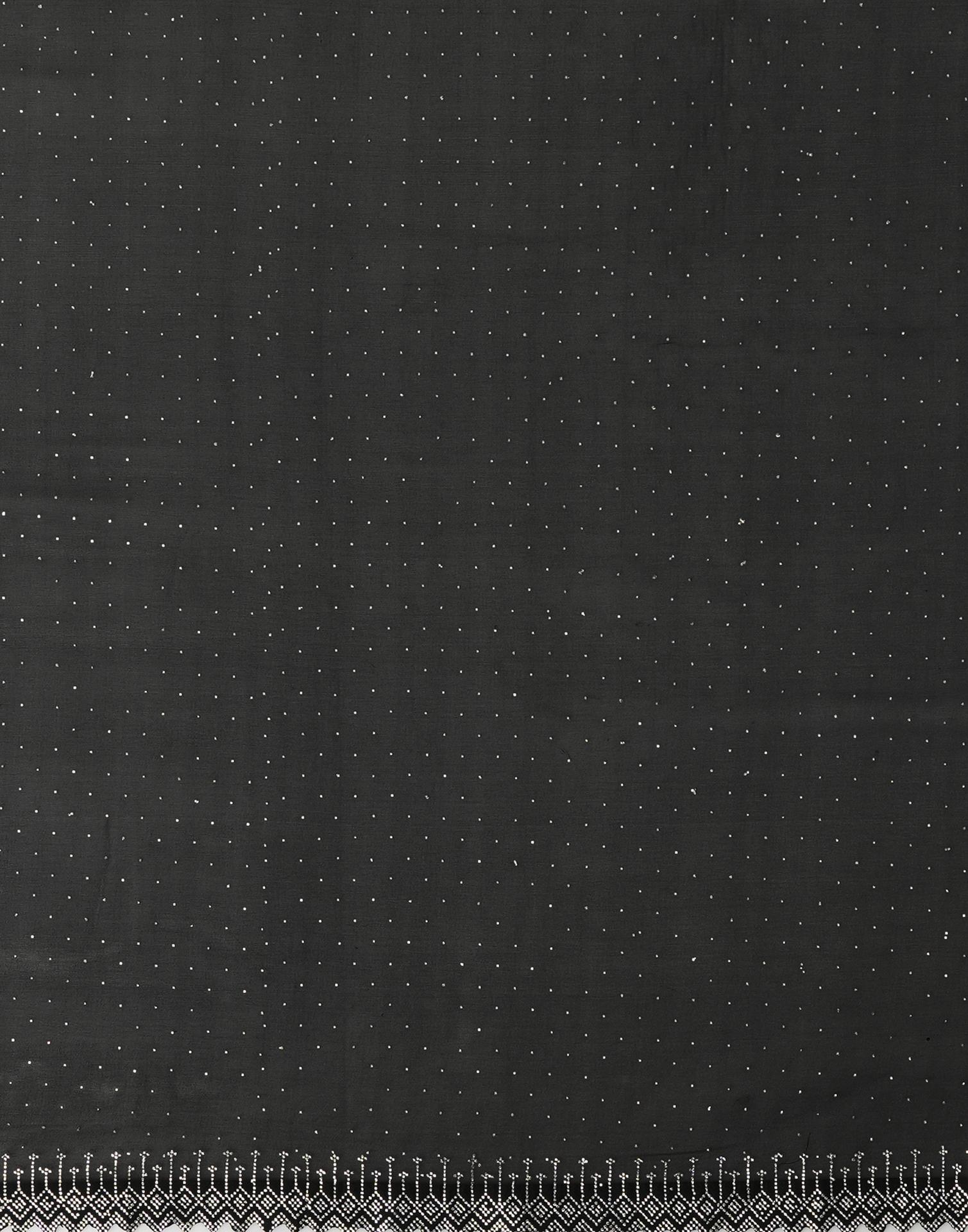 Black Georgette Stone Work Swarovski Saree