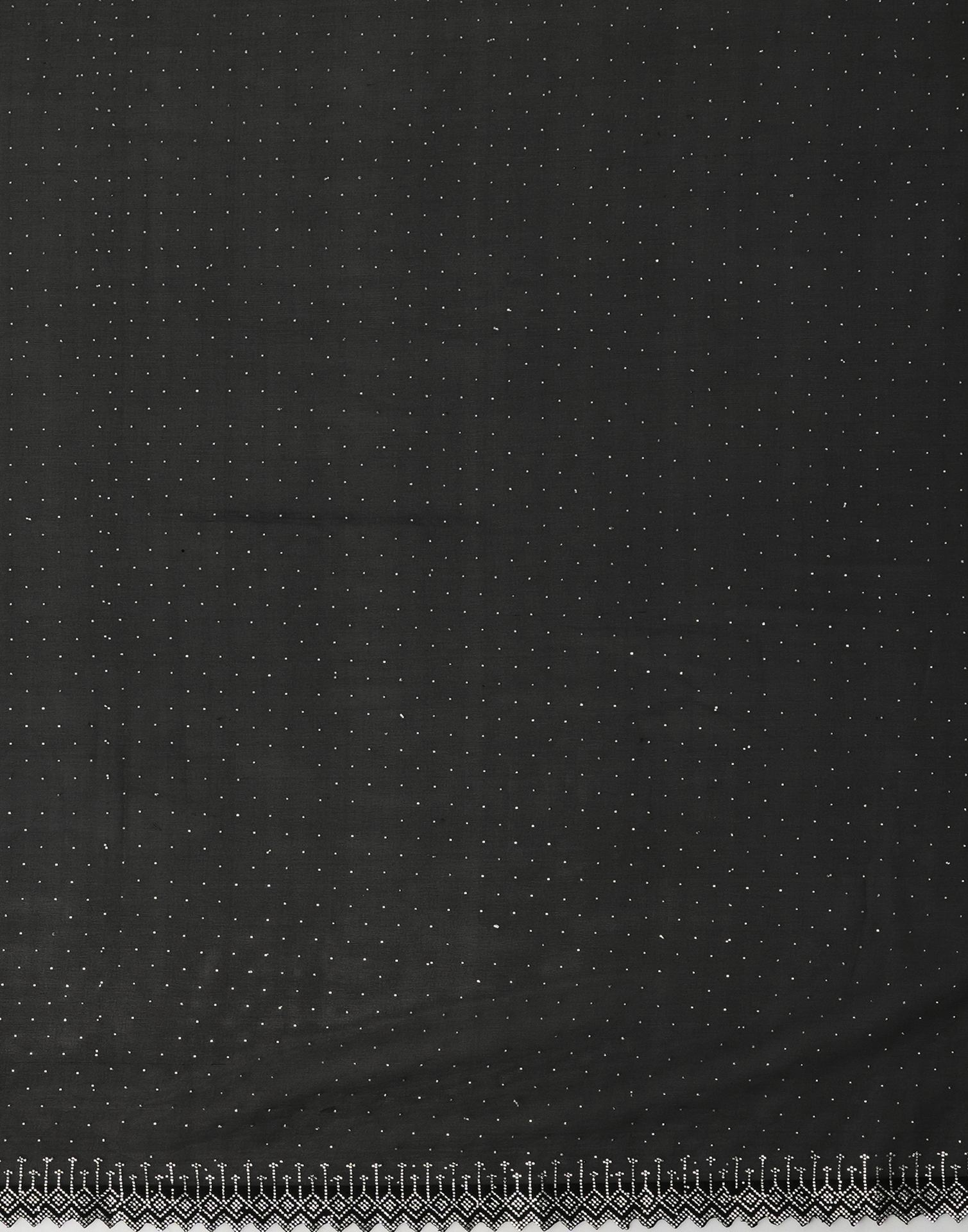 Black Georgette Stone Work Swarovski Saree
