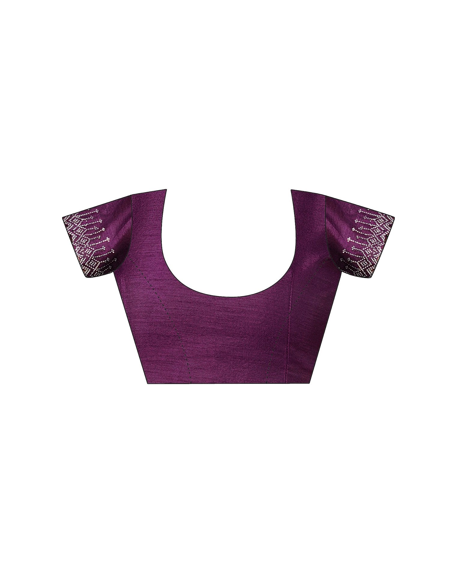Dark Purple Georgette Stone Work Swarovski Saree