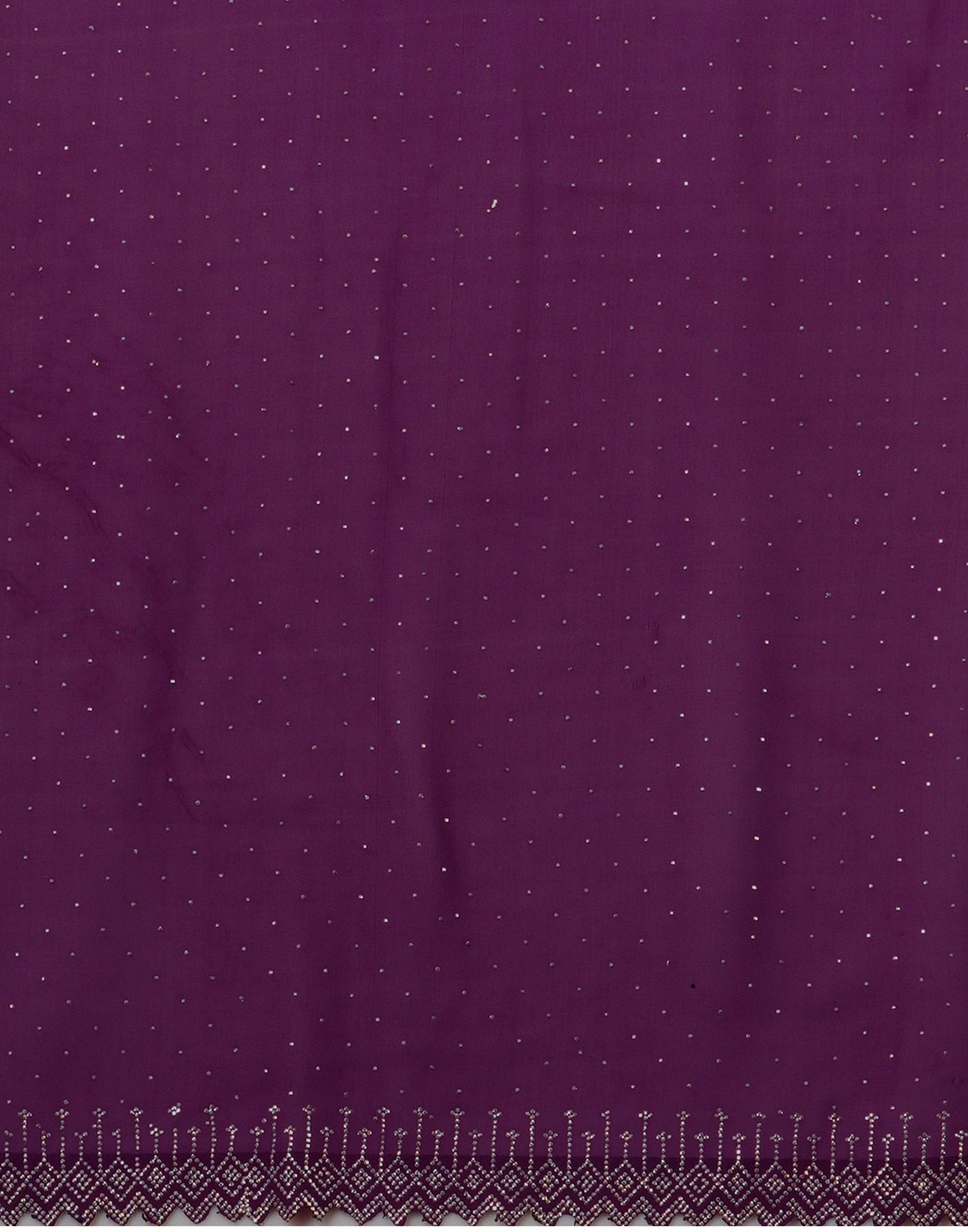 Dark Purple Georgette Stone Work Swarovski Saree