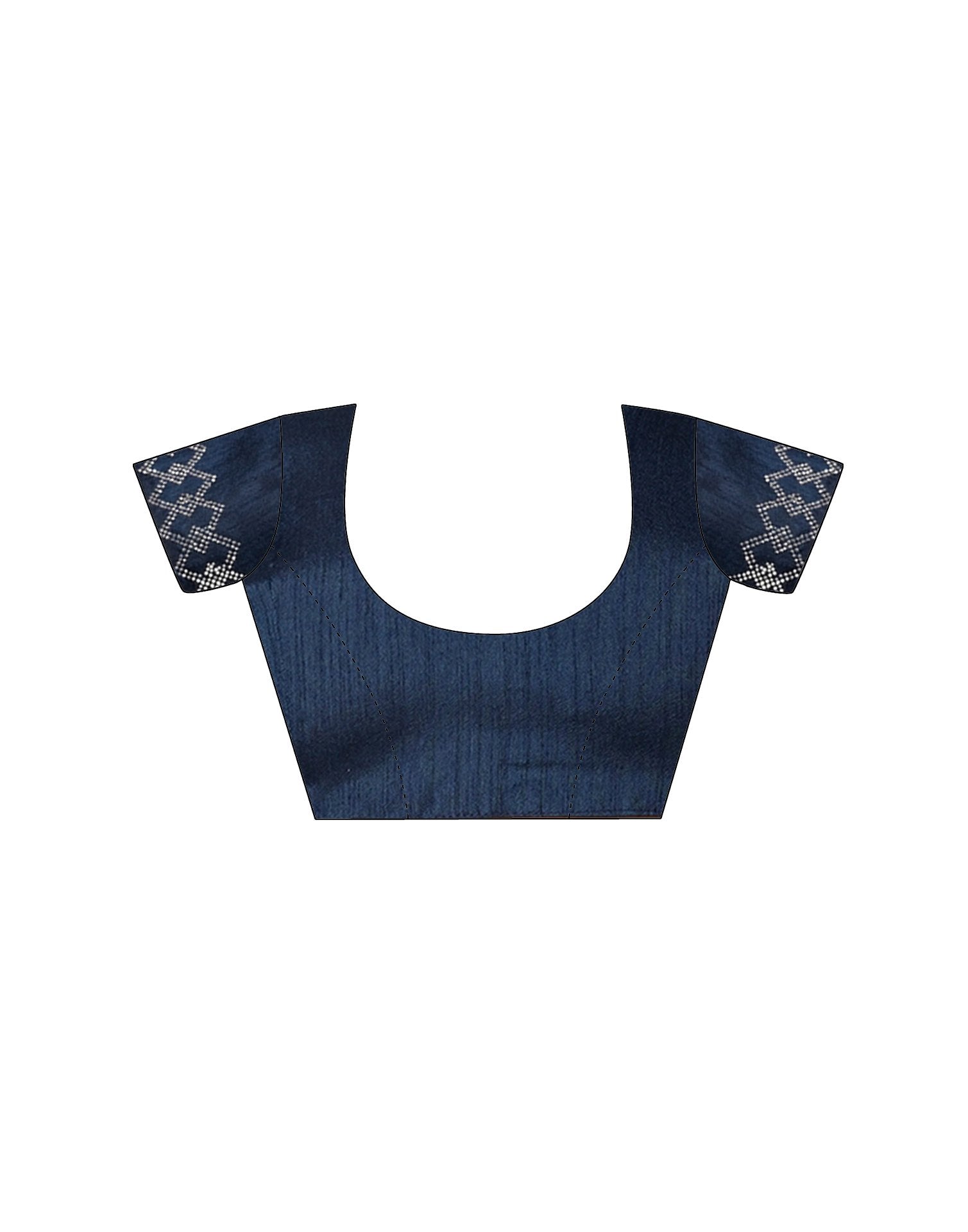 Navy Blue Georgette Stone Work Swarovski Saree