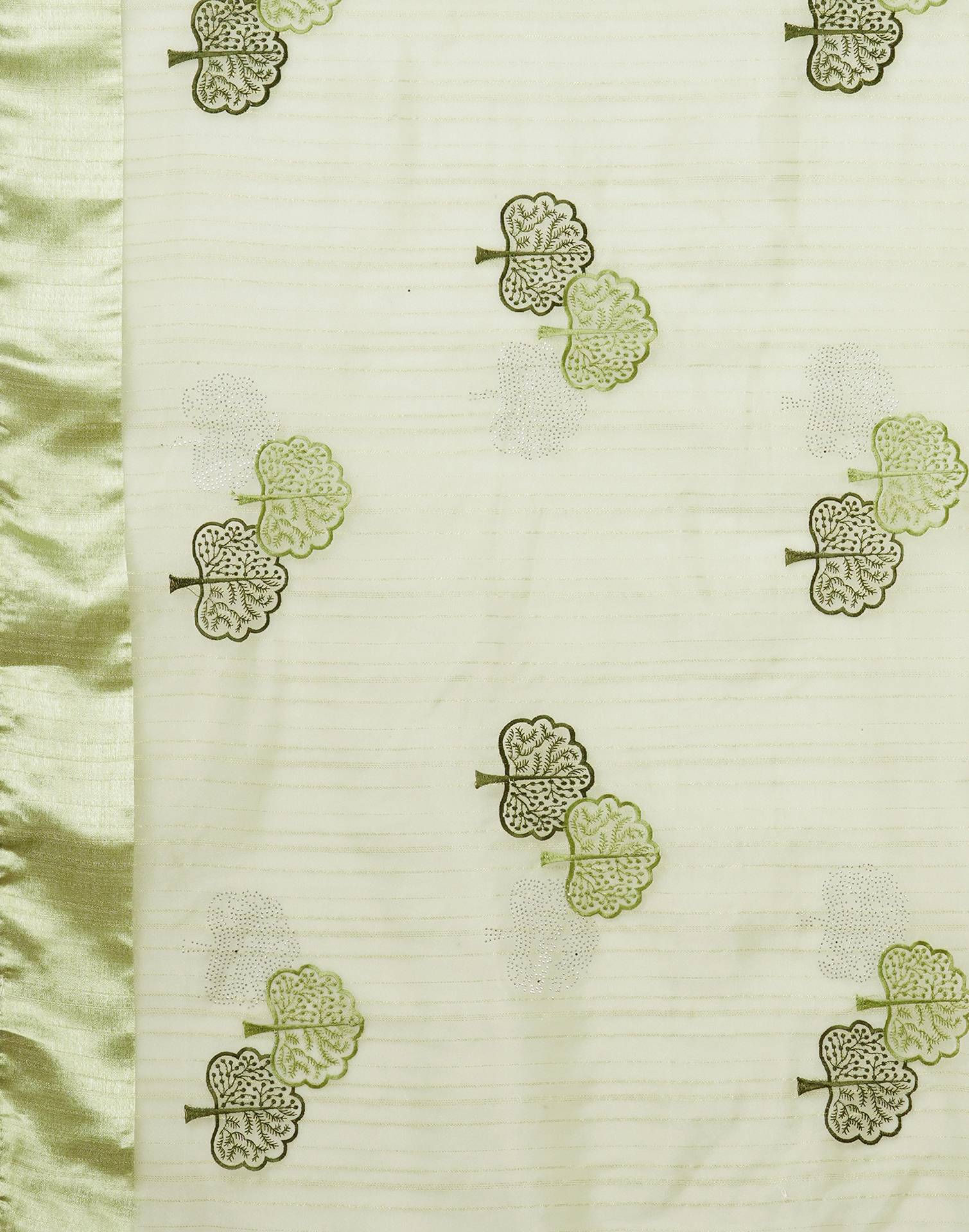 Pista Green Organza Embroidery Saree