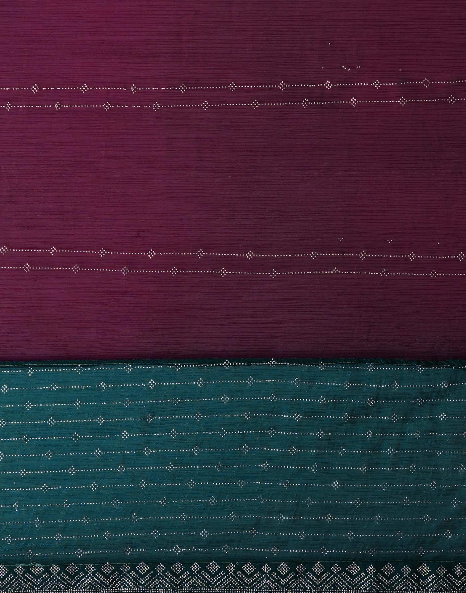 Dark Purple Shimmer Stone Work Swarovski Saree