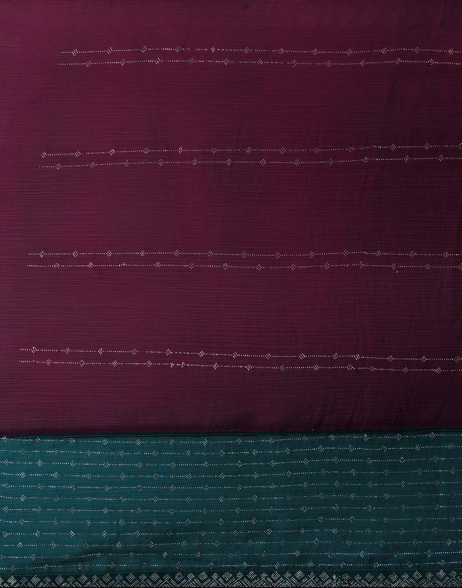 Dark Purple Shimmer Stone Work Swarovski Saree