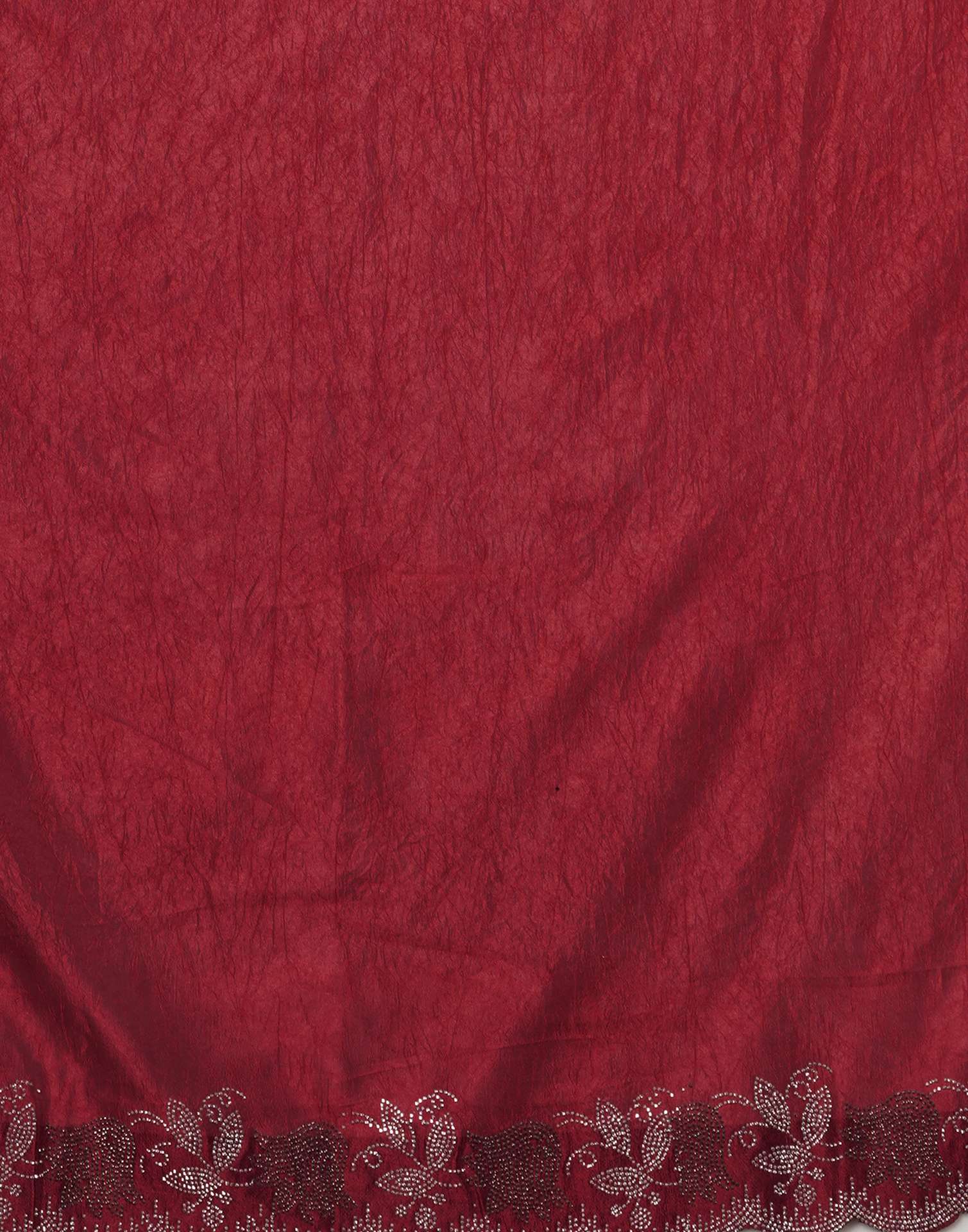 Dark Pink Chinnon Stone Work Swarovski Saree