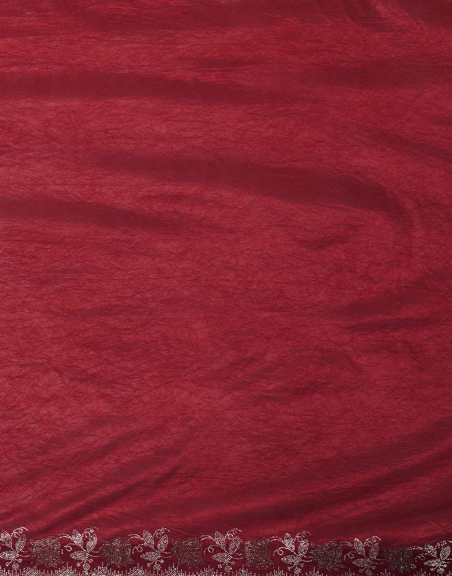 Dark Pink Chinnon Stone Work Swarovski Saree