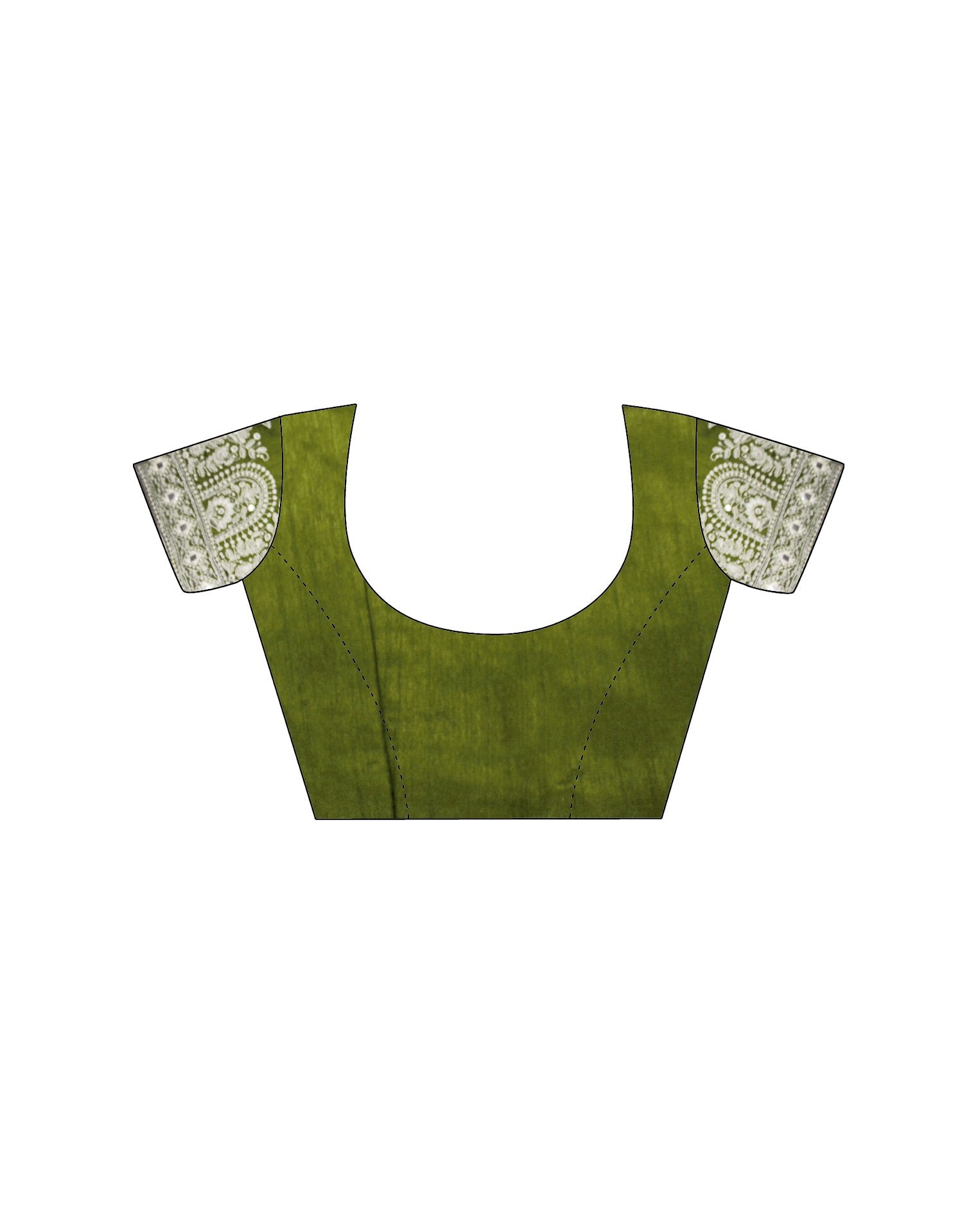 Olive Green Georgette Embroidery Saree