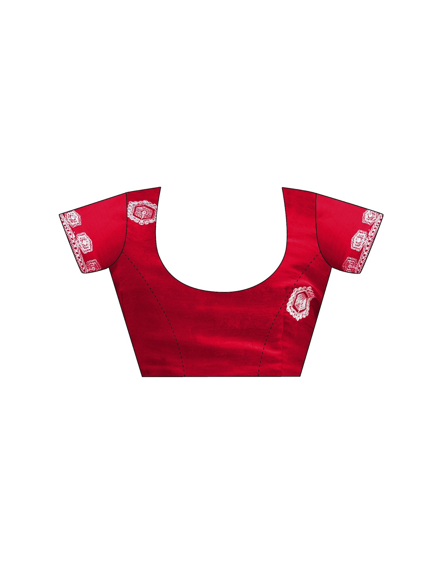 Red Tissue Silk Sequence Embroidery Saree