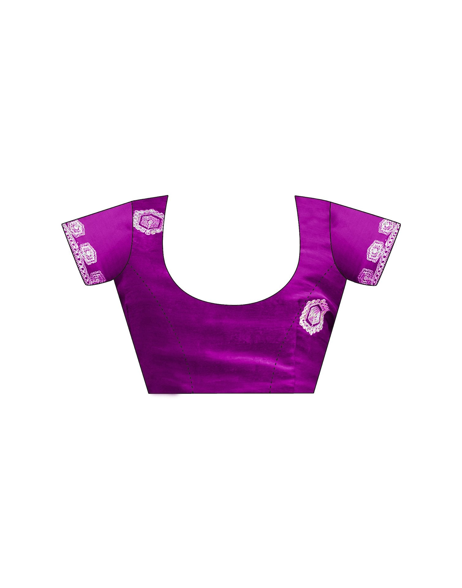 Magenta Tissue Silk Sequence Embroidery Saree