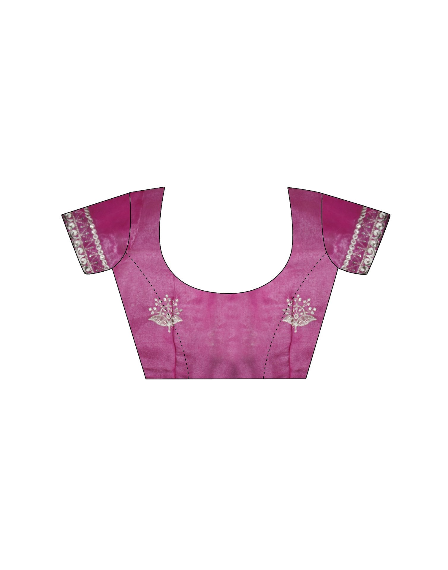 Pink Tissue Silk Embroidery Saree