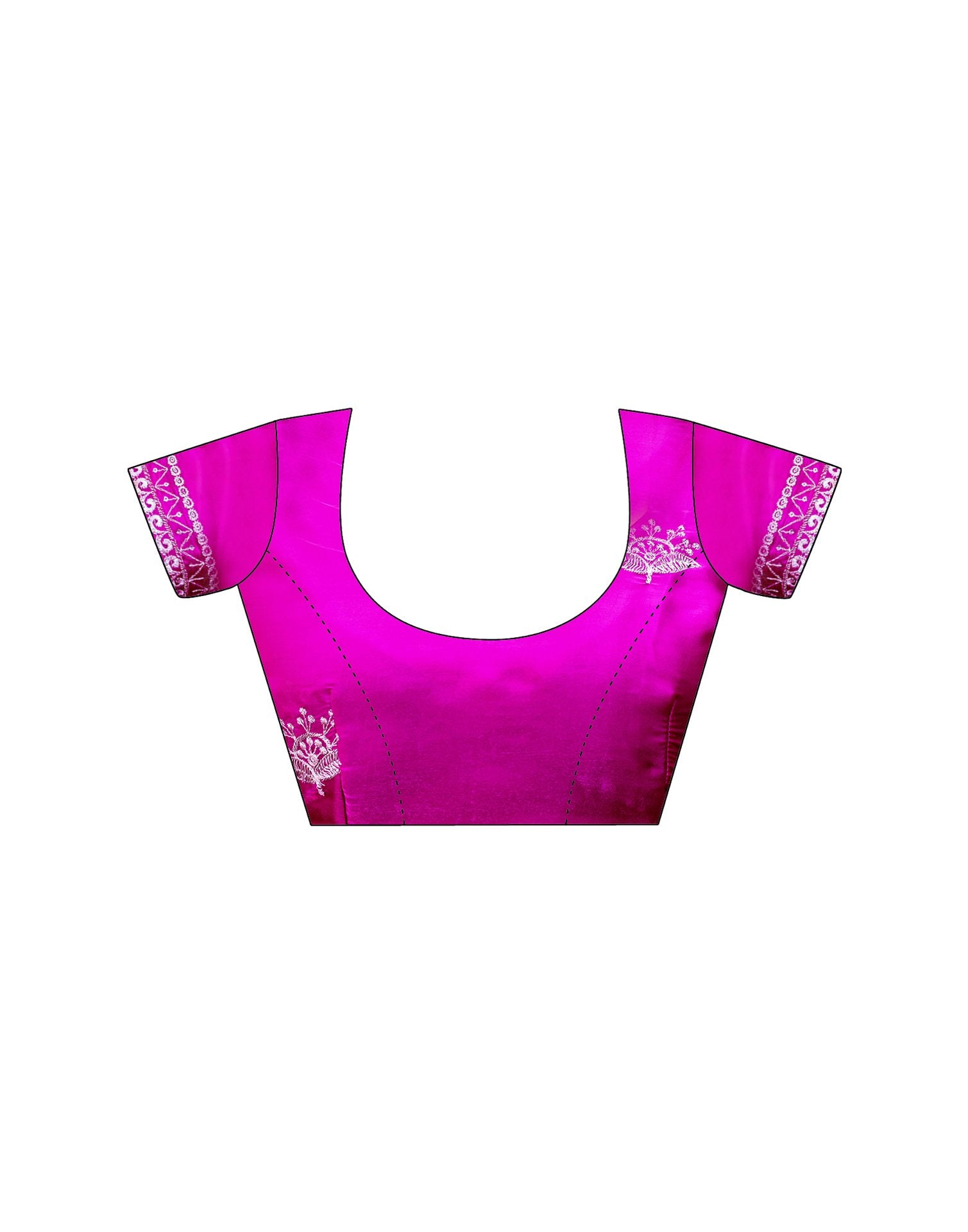 Magenta Tissue Silk Sequence Embroidery Saree