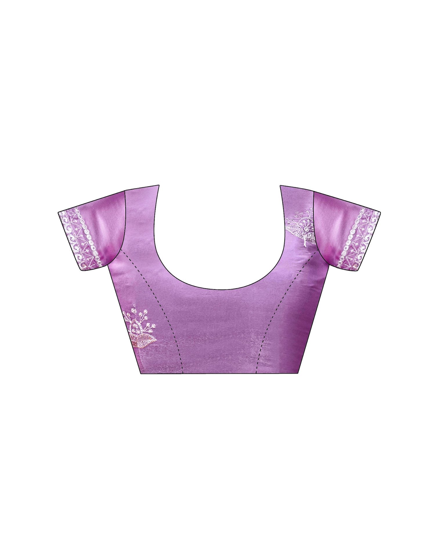 Lavender Tissue Silk Sequence Embroidery Saree