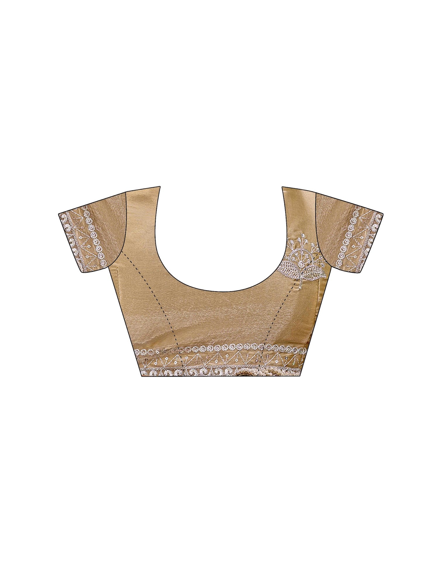 Beige Tissue Silk Sequence Embroidery Saree