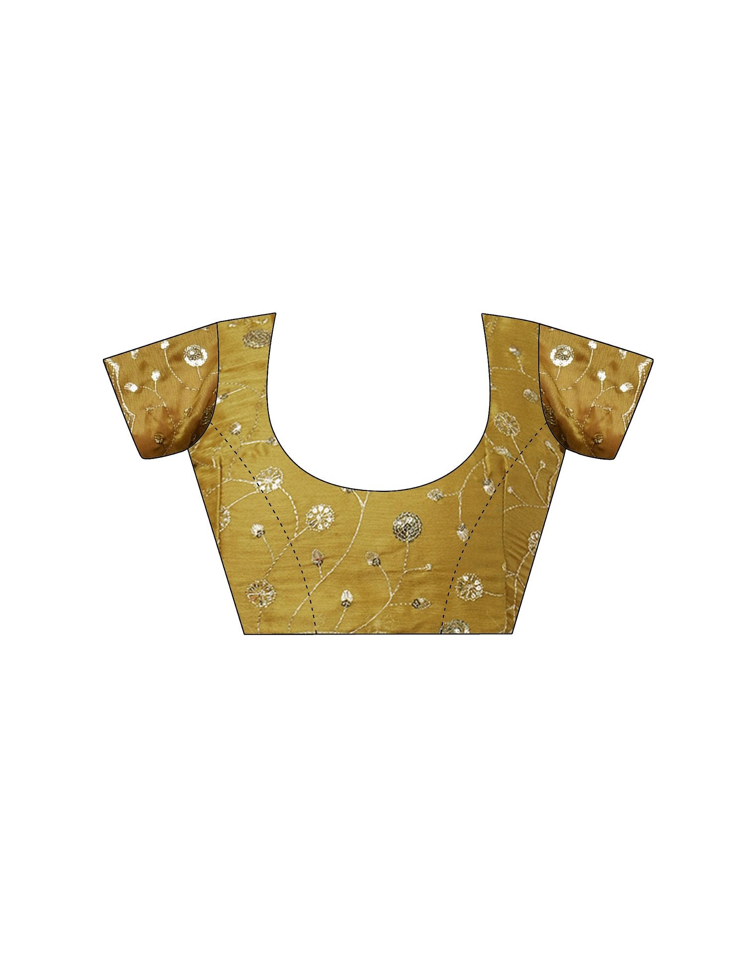 Mustard Chinnon Foil Printed Saree