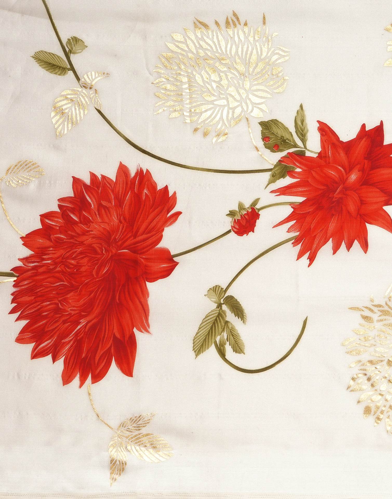 Off White Silk Foil Printed Saree