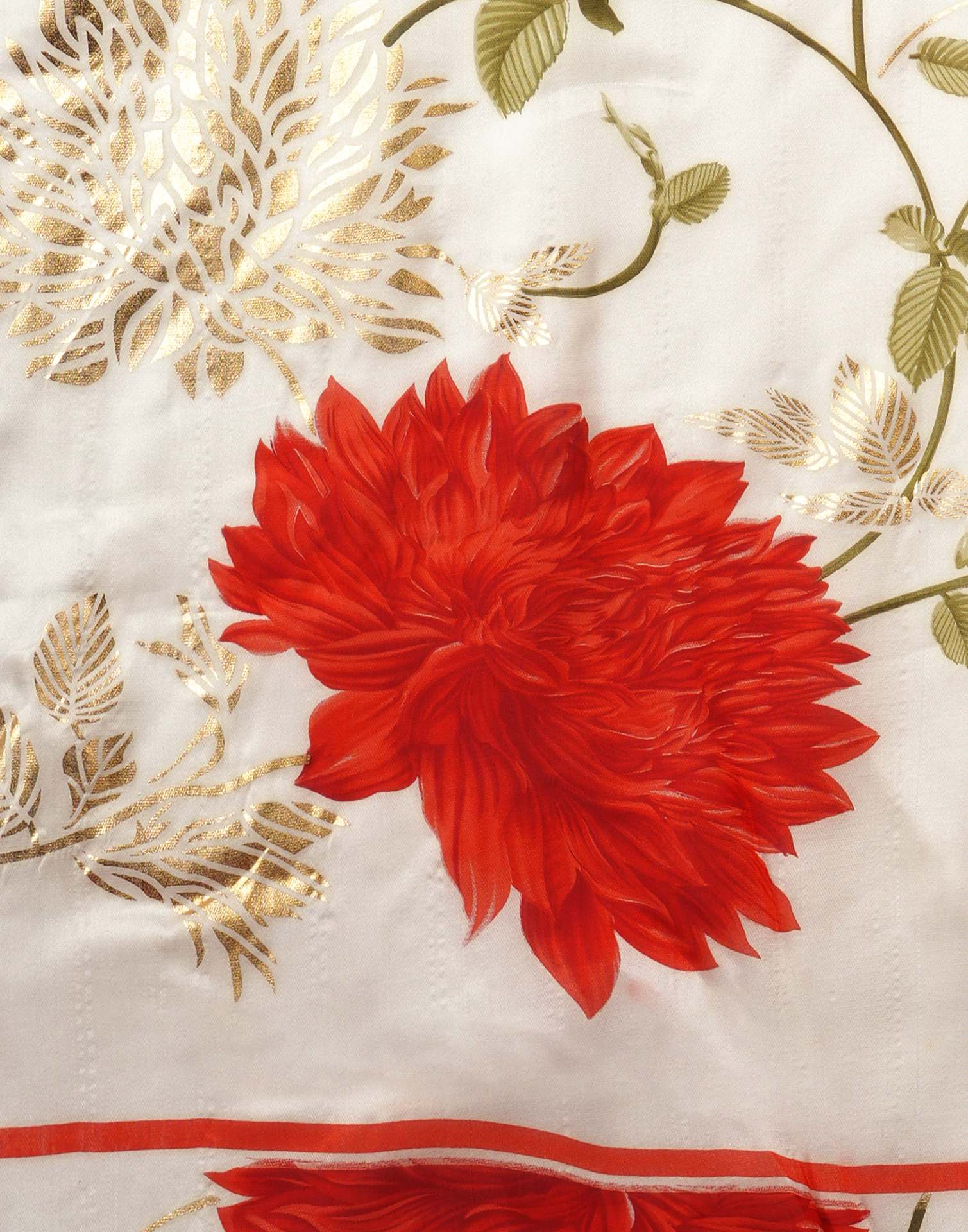 Off White Silk Foil Printed Saree