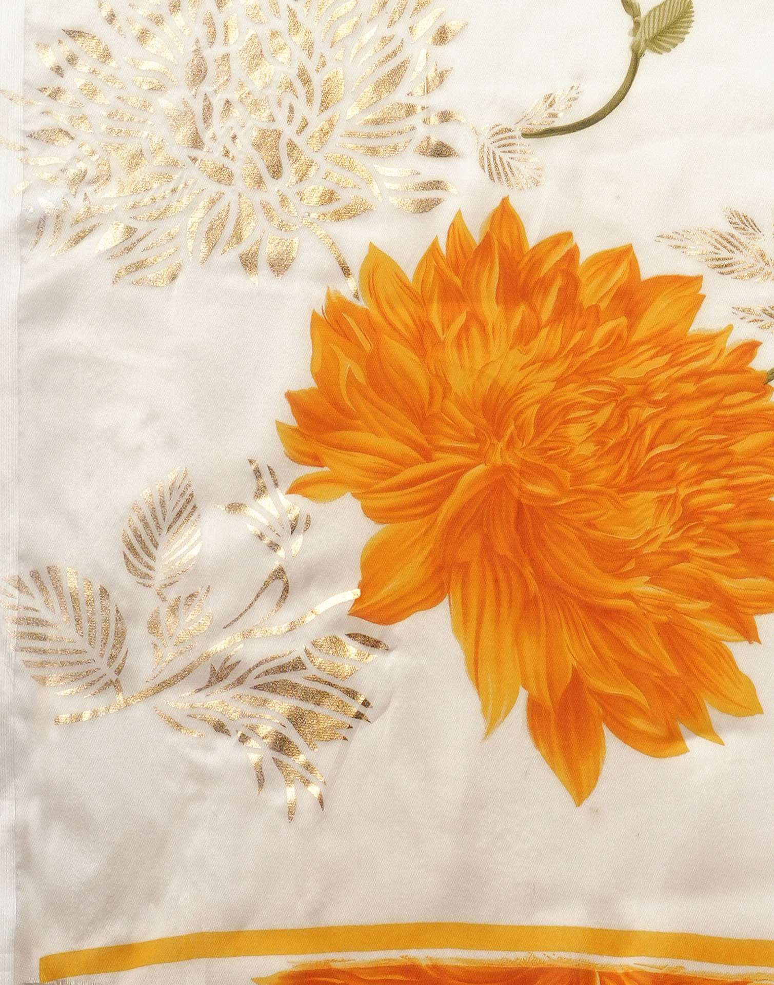 Off White Silk Foil Printed Saree