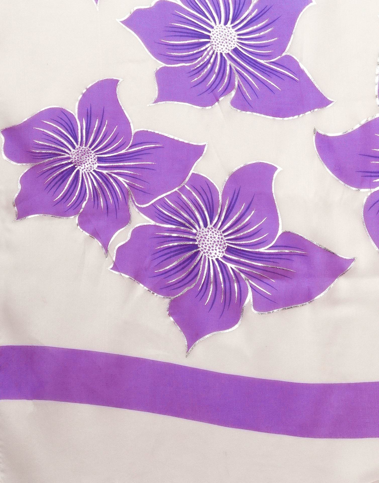 Off White Silk Floral Foil Printed Saree