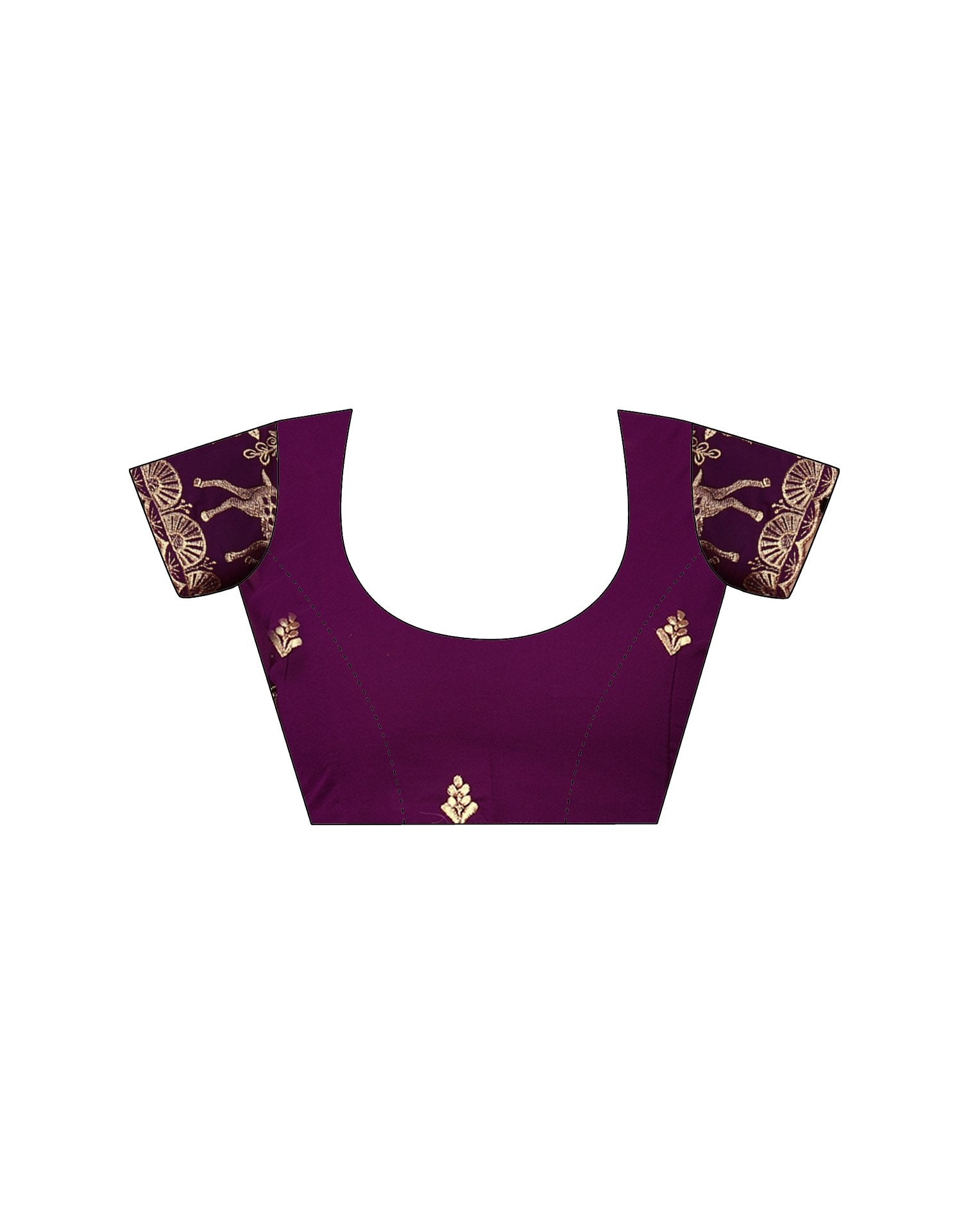Wine Georgette Dyed Plain Saree