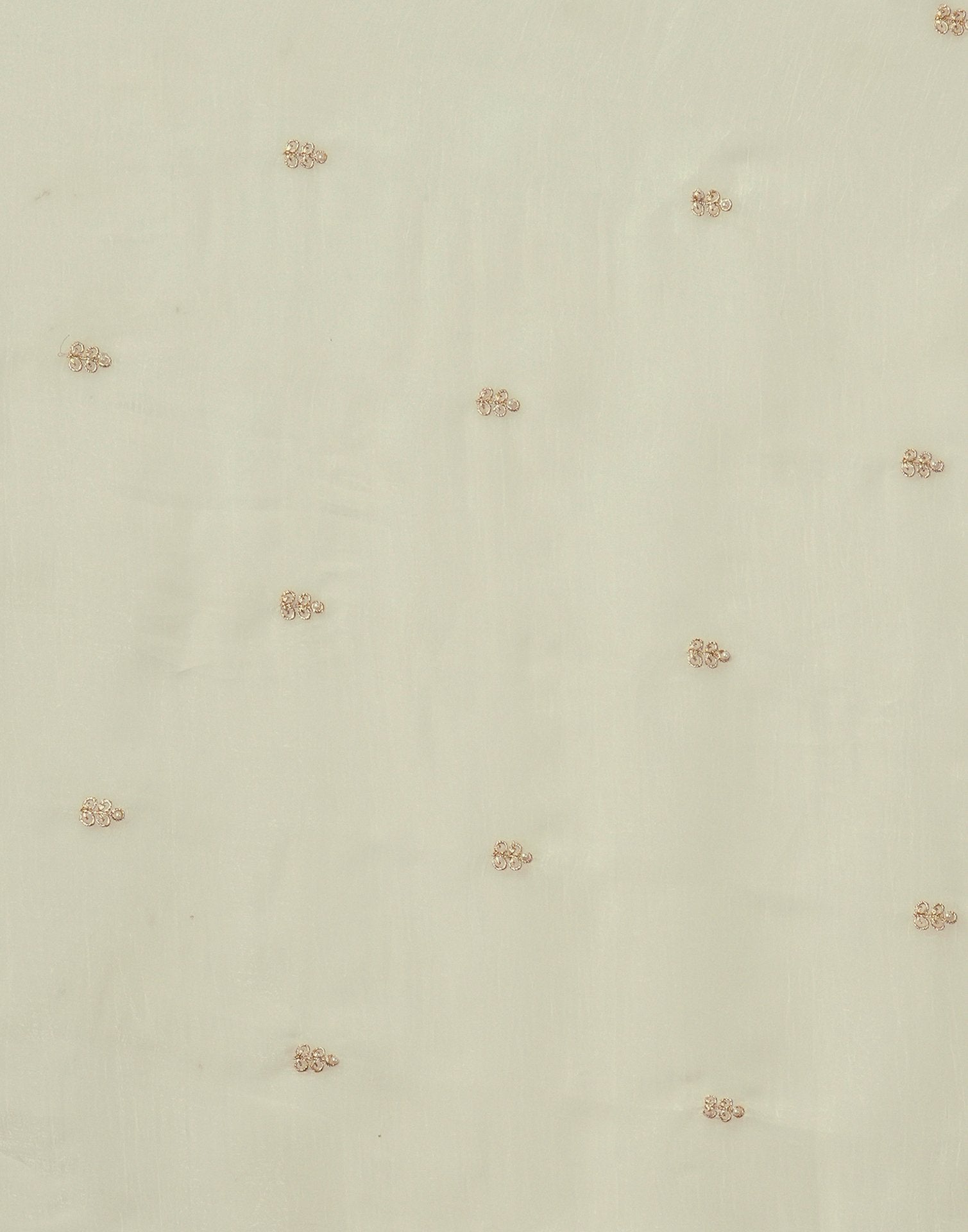 Cream Shimmer Pearl Work Embroidery Saree