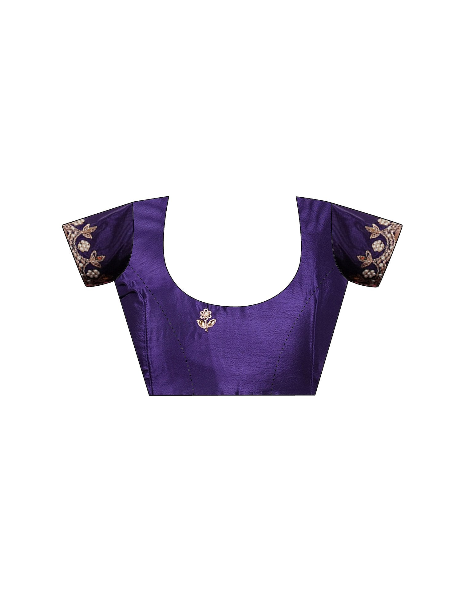 Lavender Shimmer Pearl Work Embroidery Saree