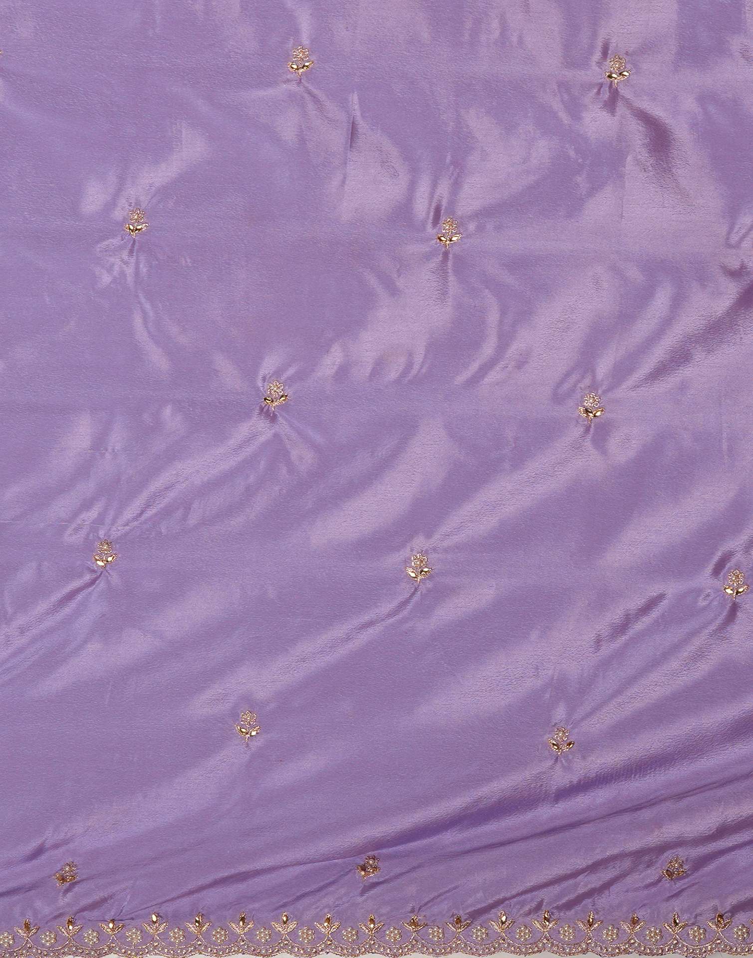 Lavender Shimmer Pearl Work Embroidery Saree