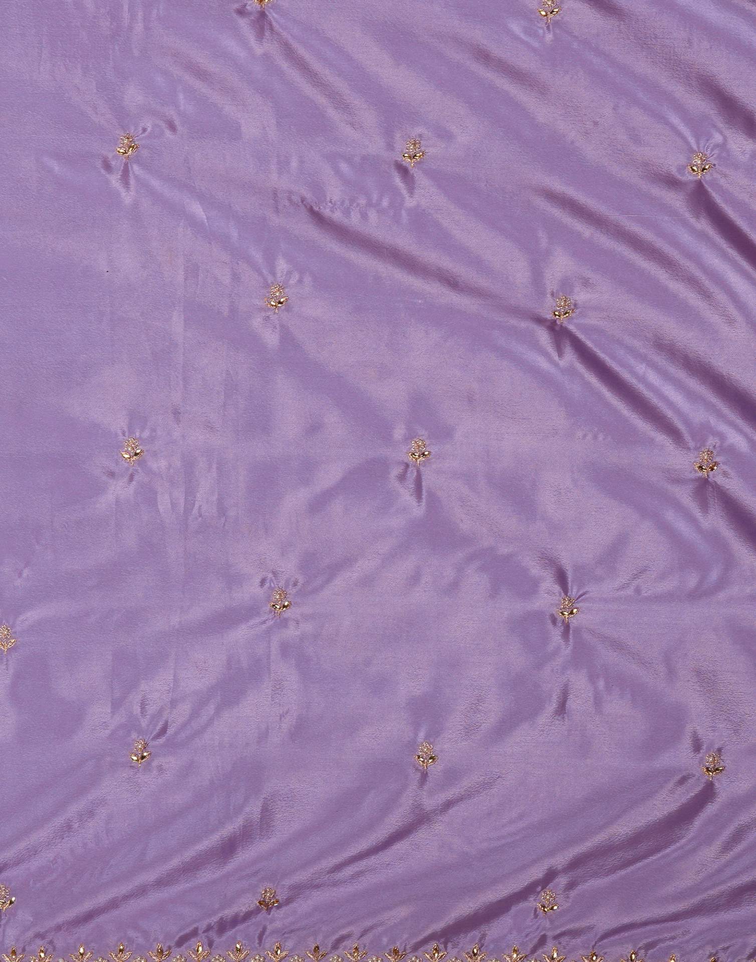 Lavender Shimmer Pearl Work Embroidery Saree