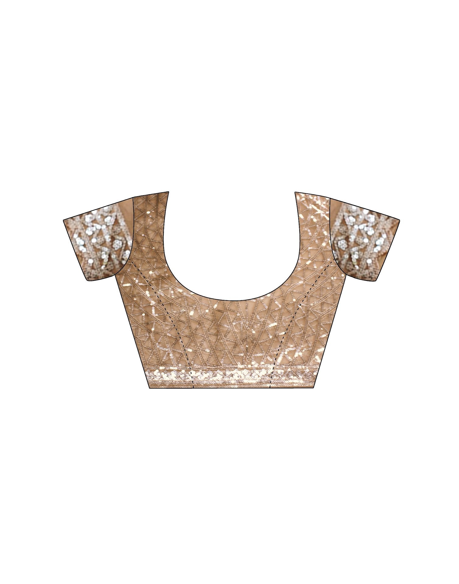 Dark Beige Net Sequence Saree