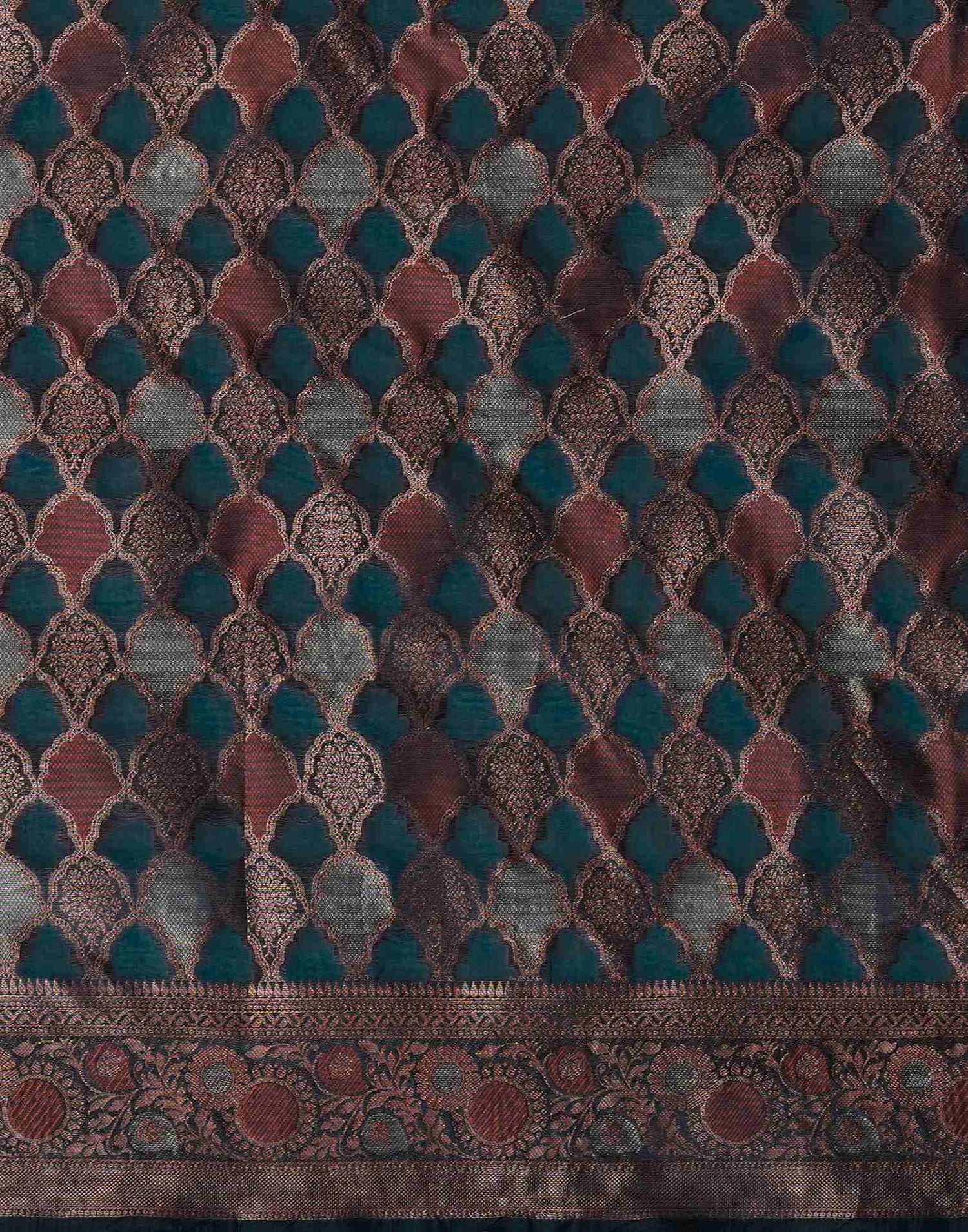 Rama Blue Silk Woven Saree