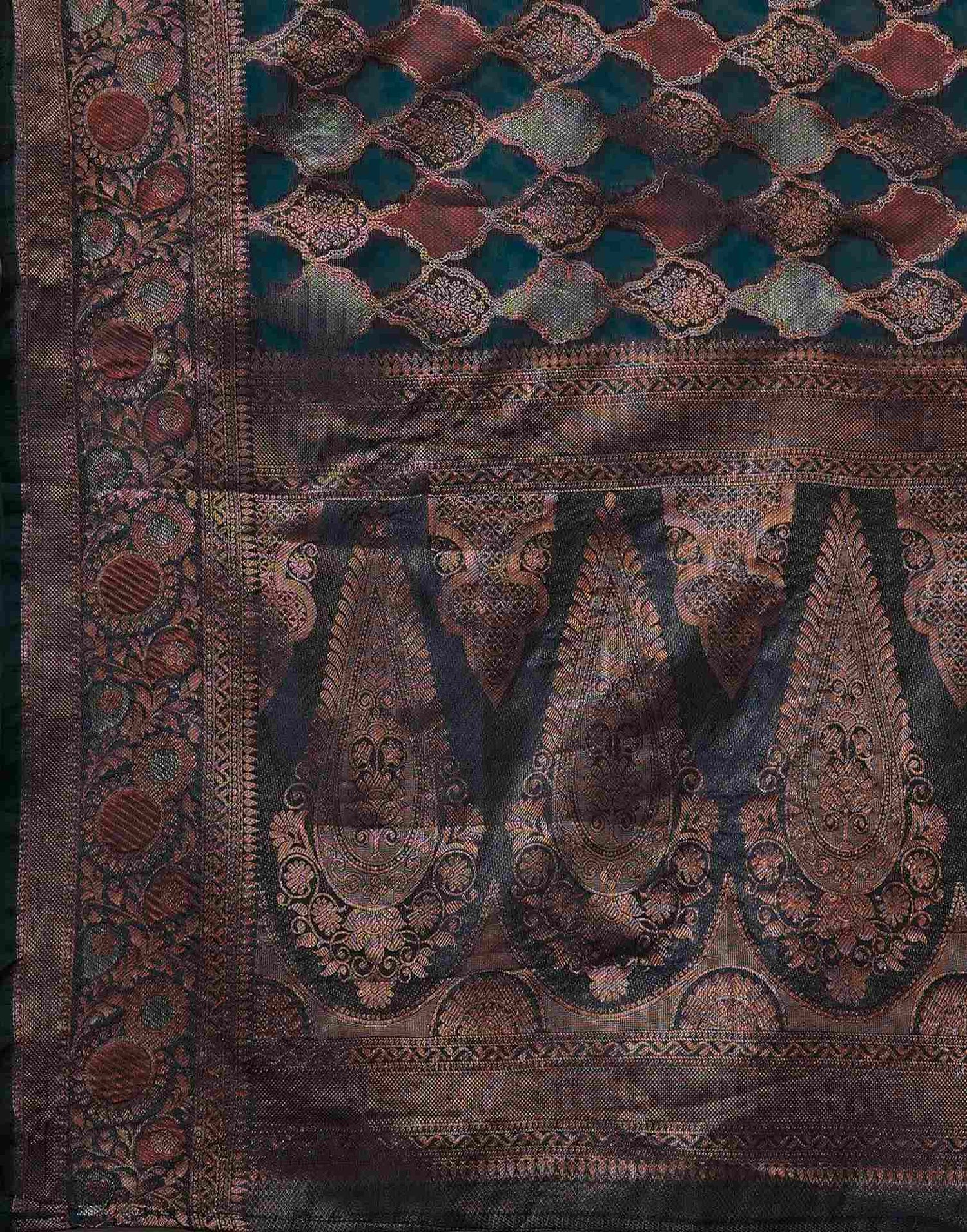 Rama Blue Silk Woven Saree