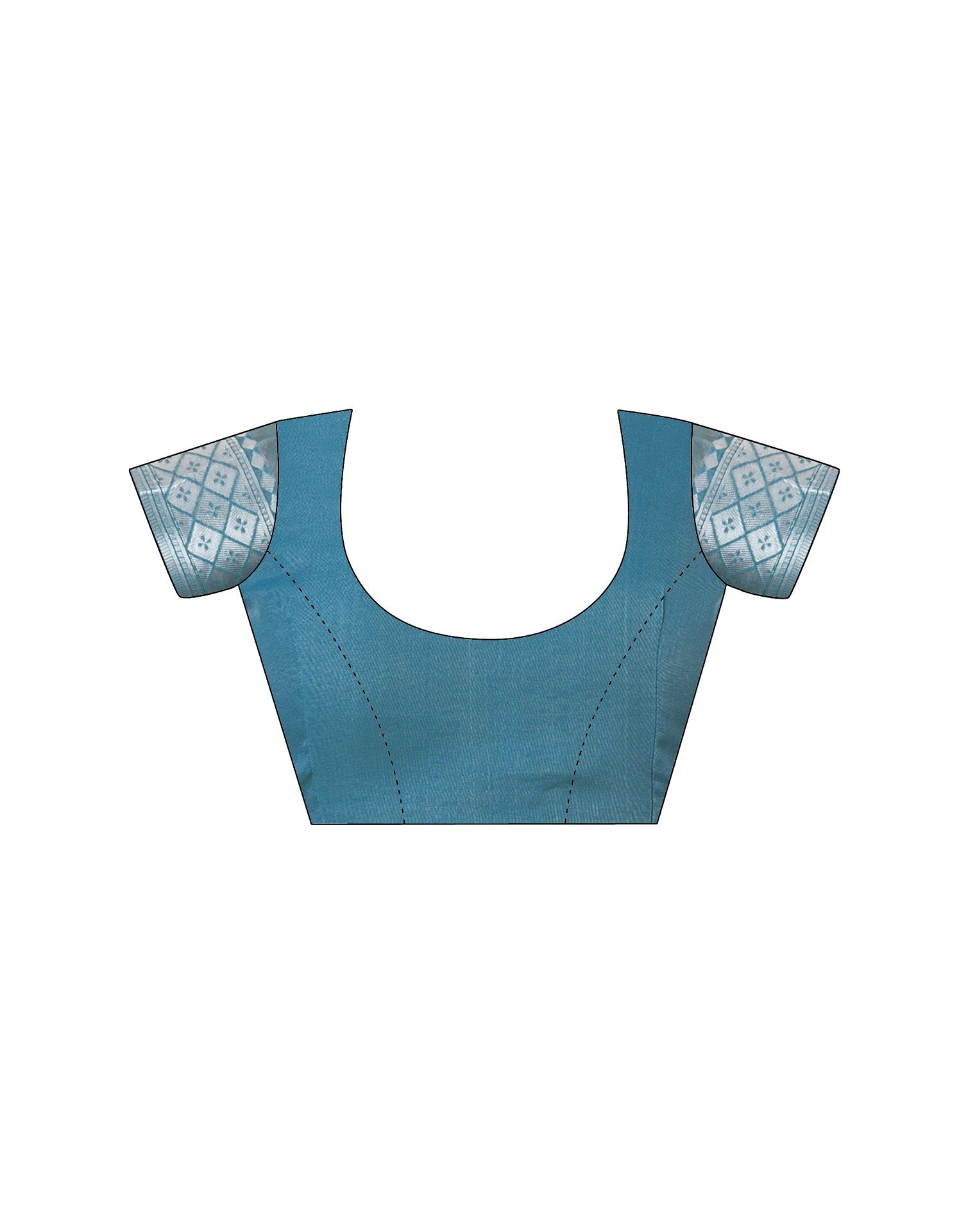 Turquoise Blue Chanderi Woven Saree