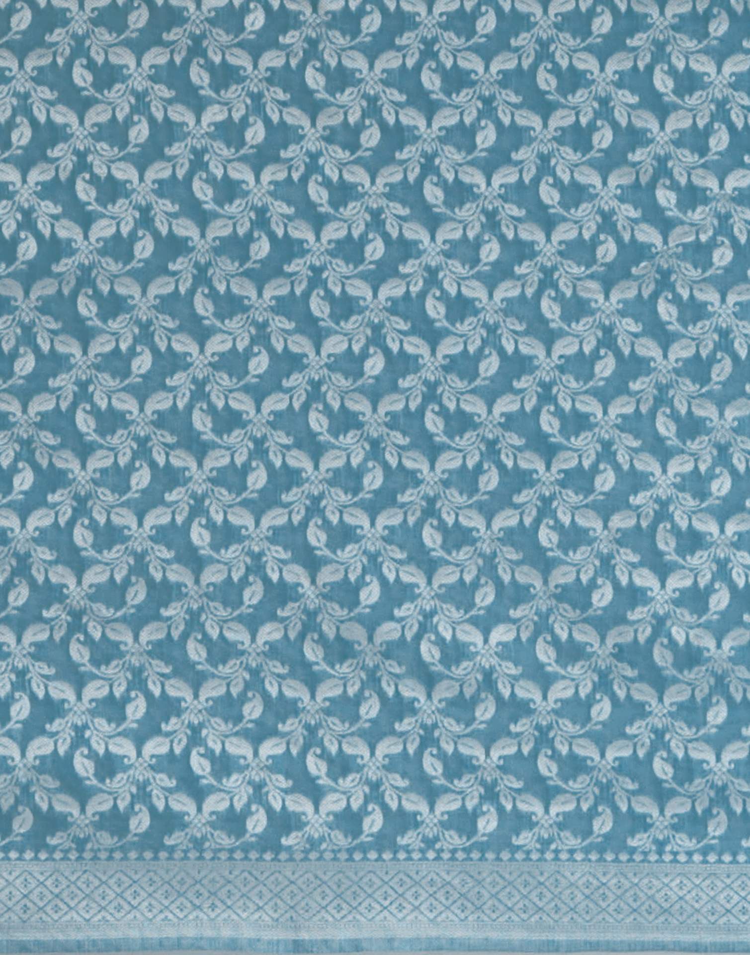 Turquoise Blue Chanderi Woven Saree