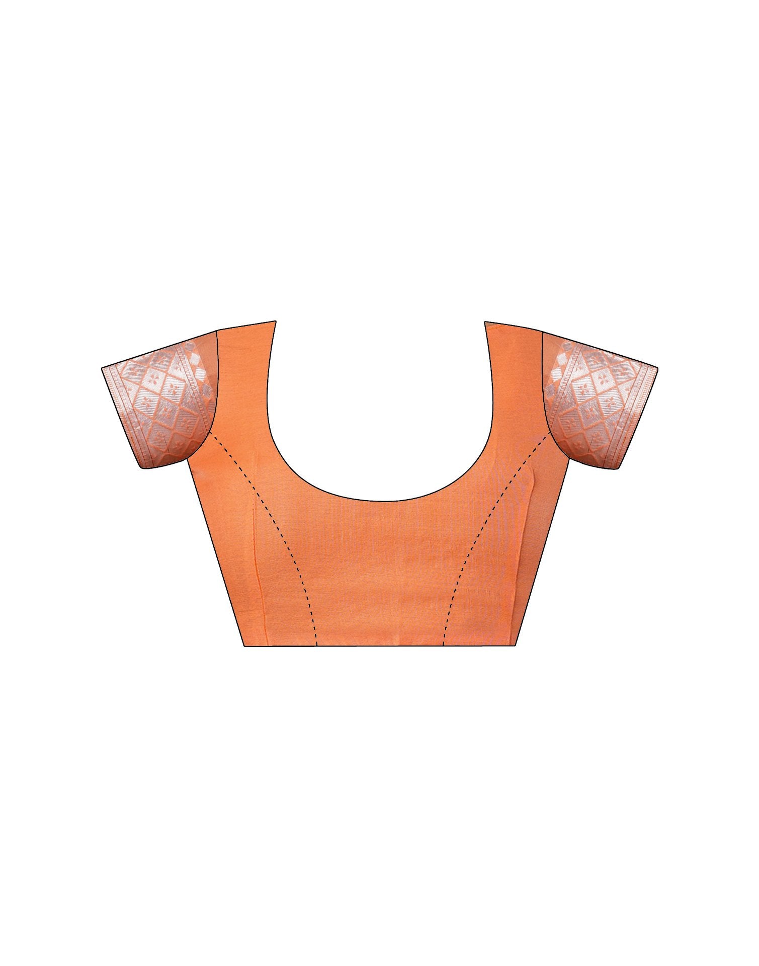 Light Orange Chanderi Woven Saree