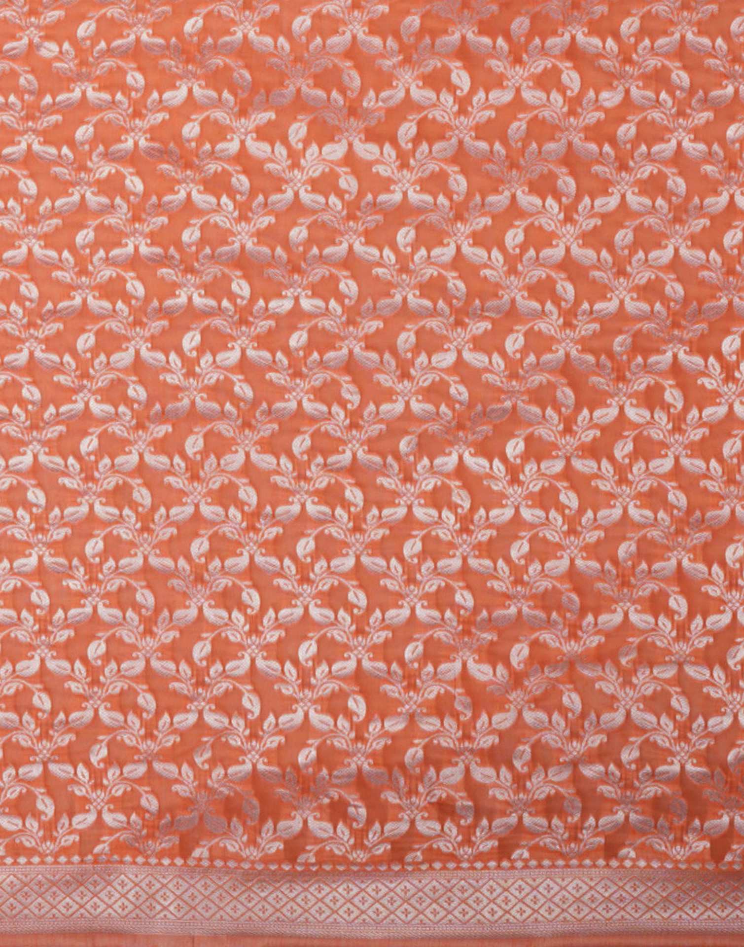 Light Orange Chanderi Woven Saree