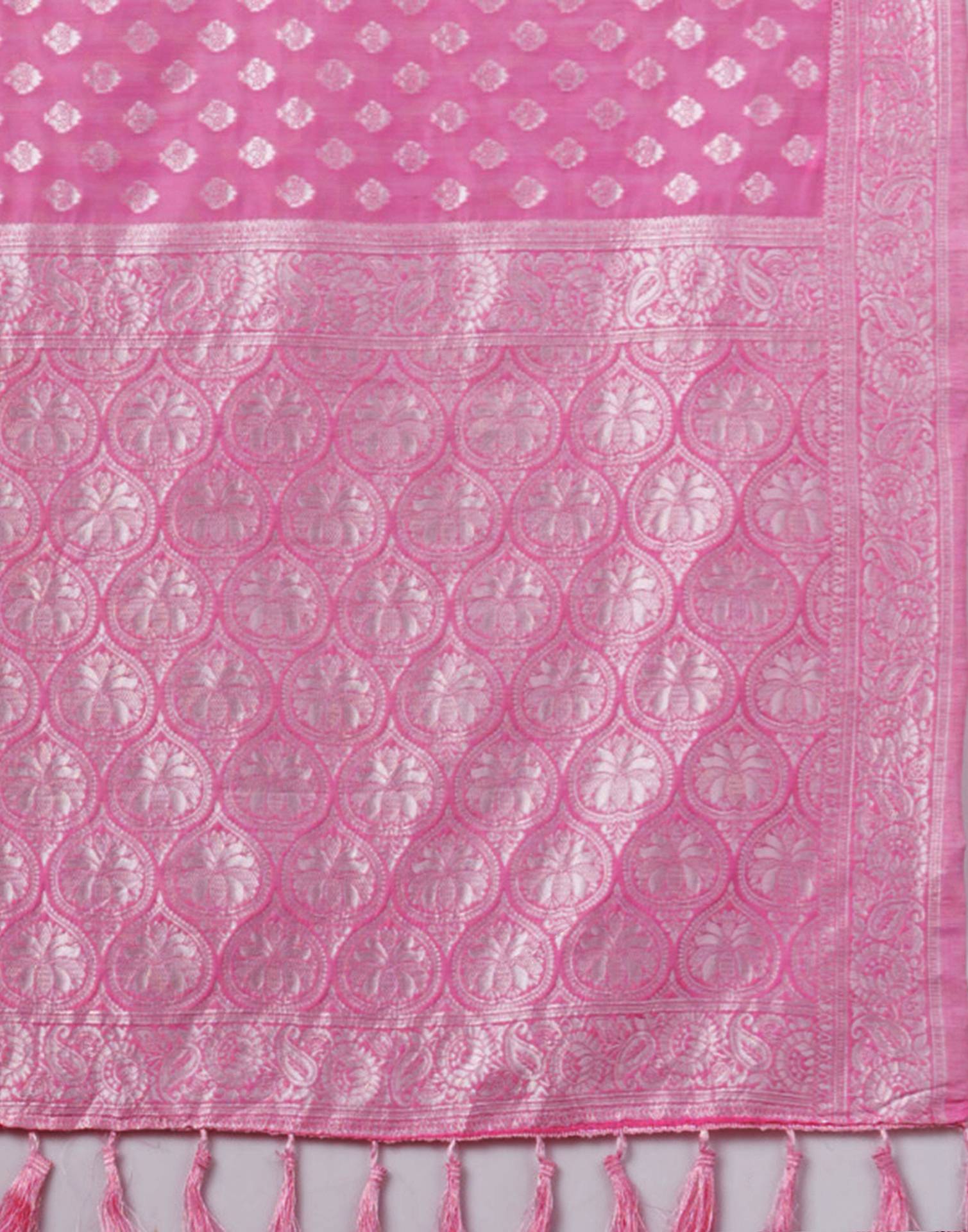 Light Pink Chanderi Woven Saree