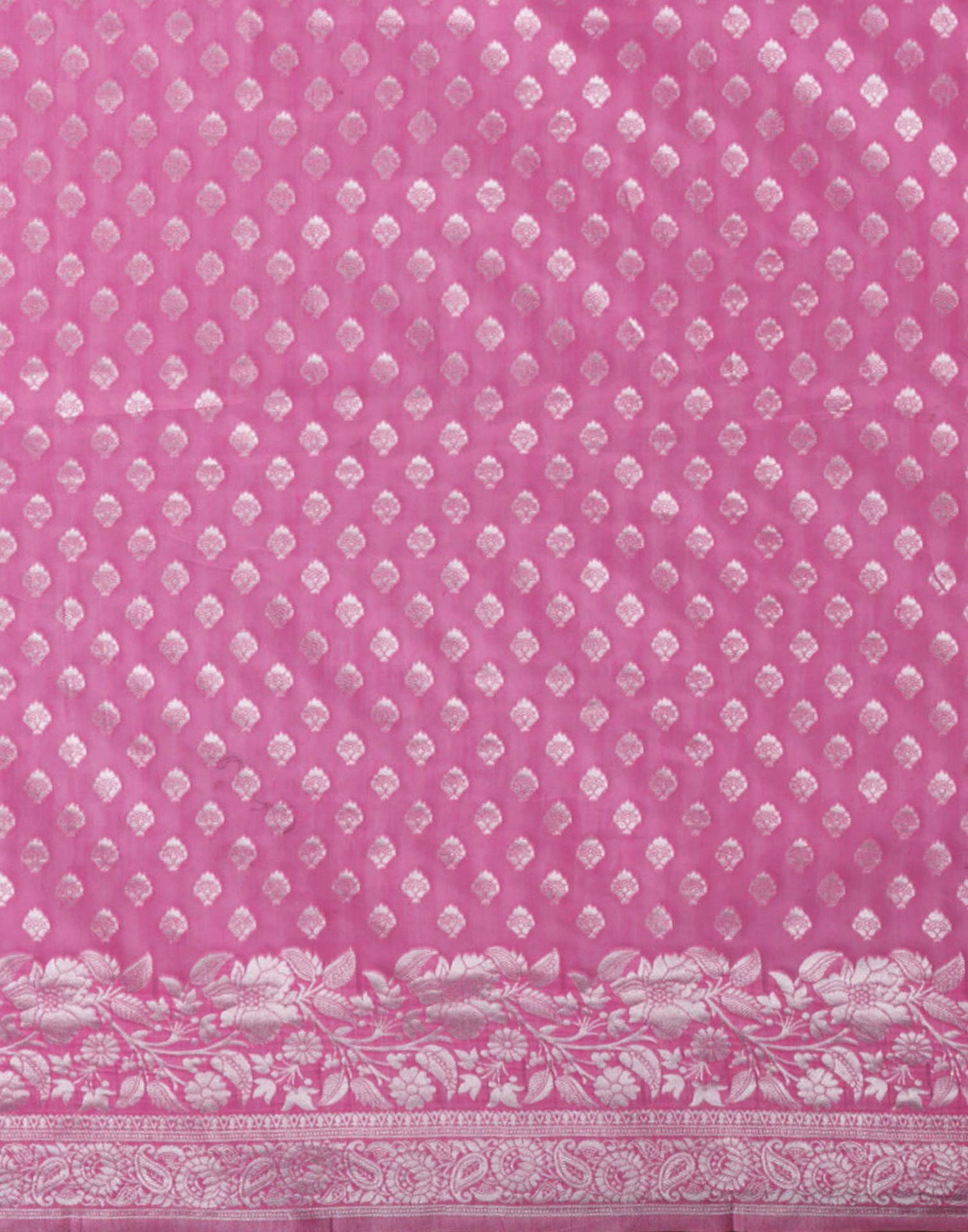 Light Pink Chanderi Woven Saree