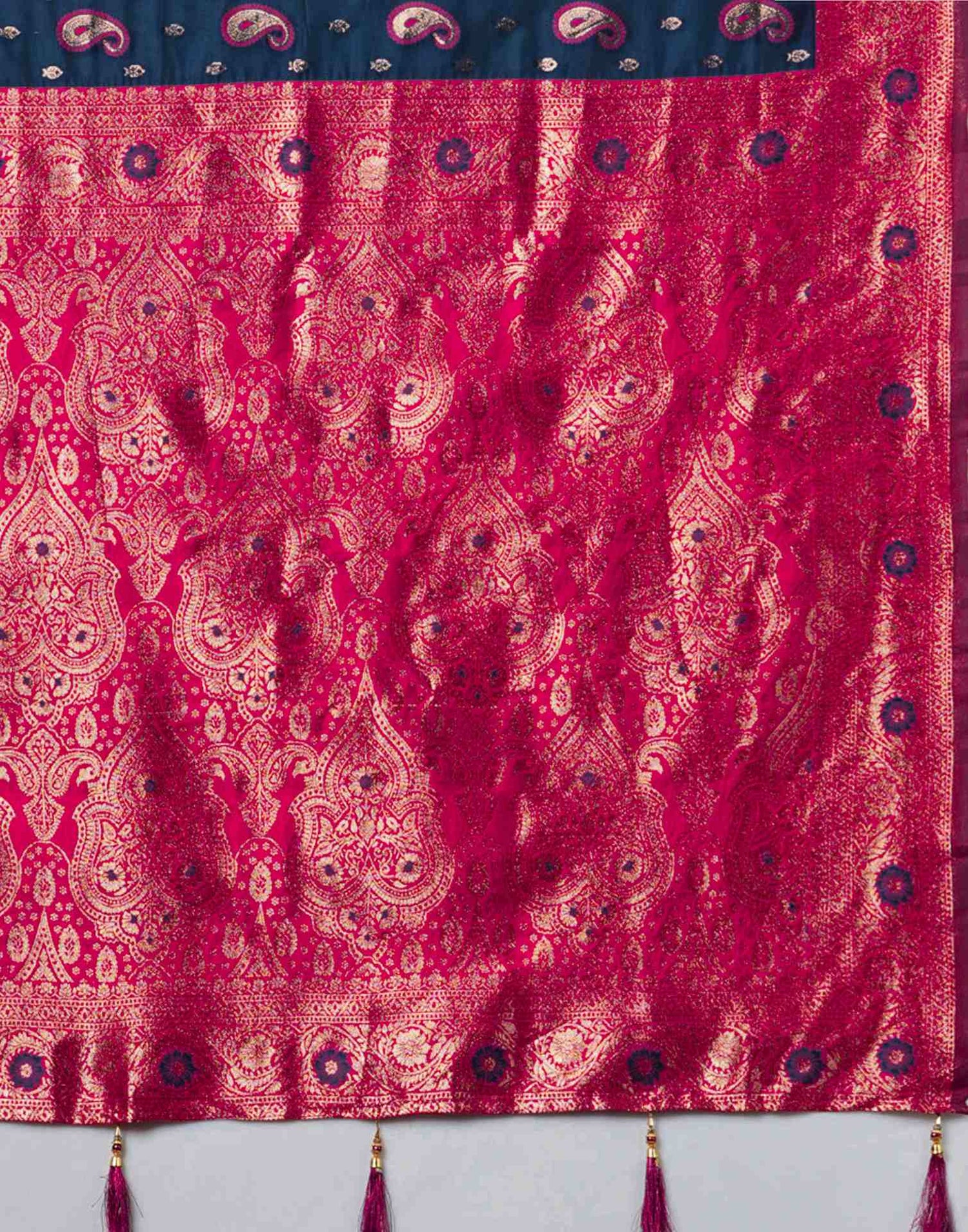 Rama Blue Silk Woven Banarasi Saree