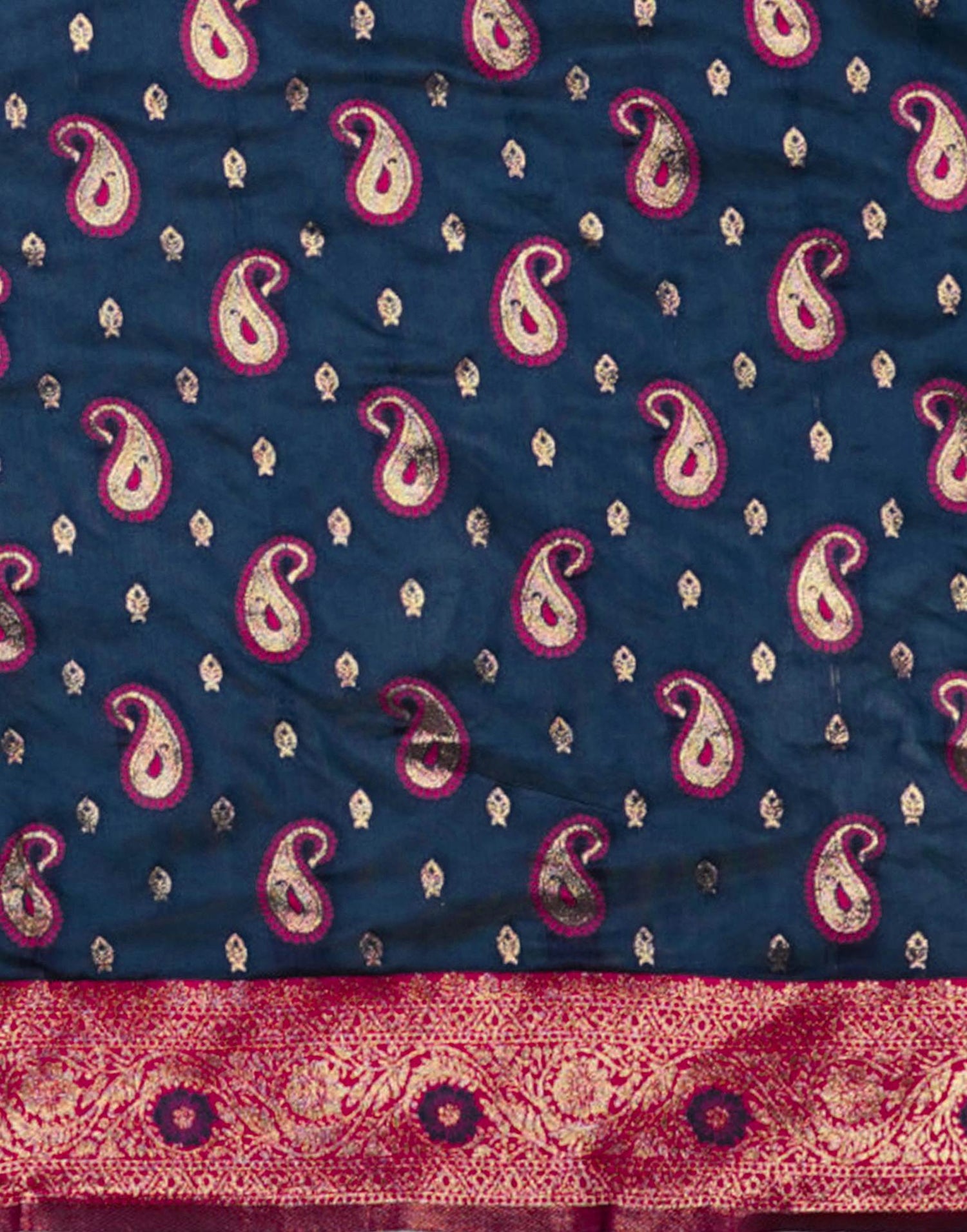 Rama Blue Silk Woven Banarasi Saree