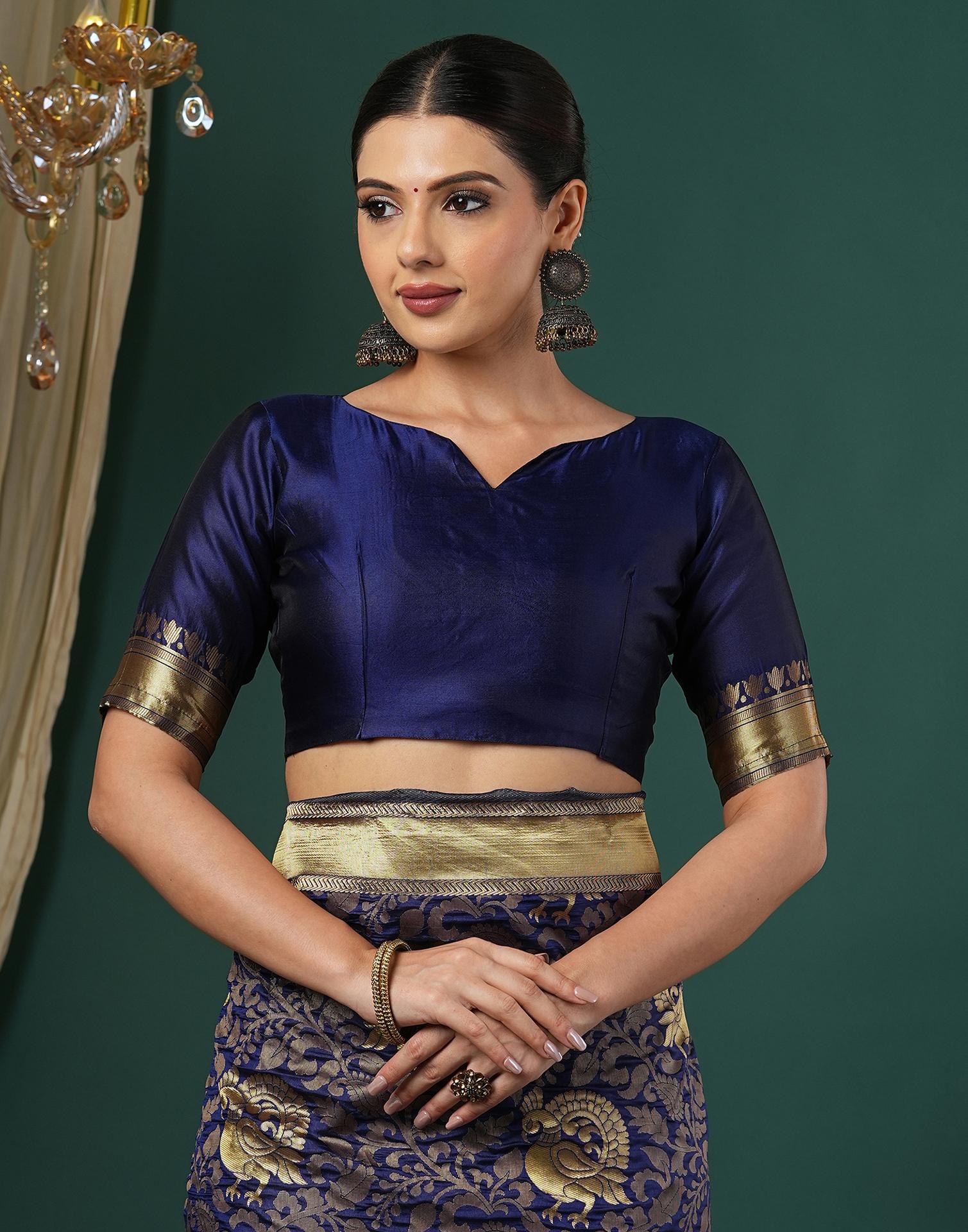 Blue Silk Woven Banarasi Saree