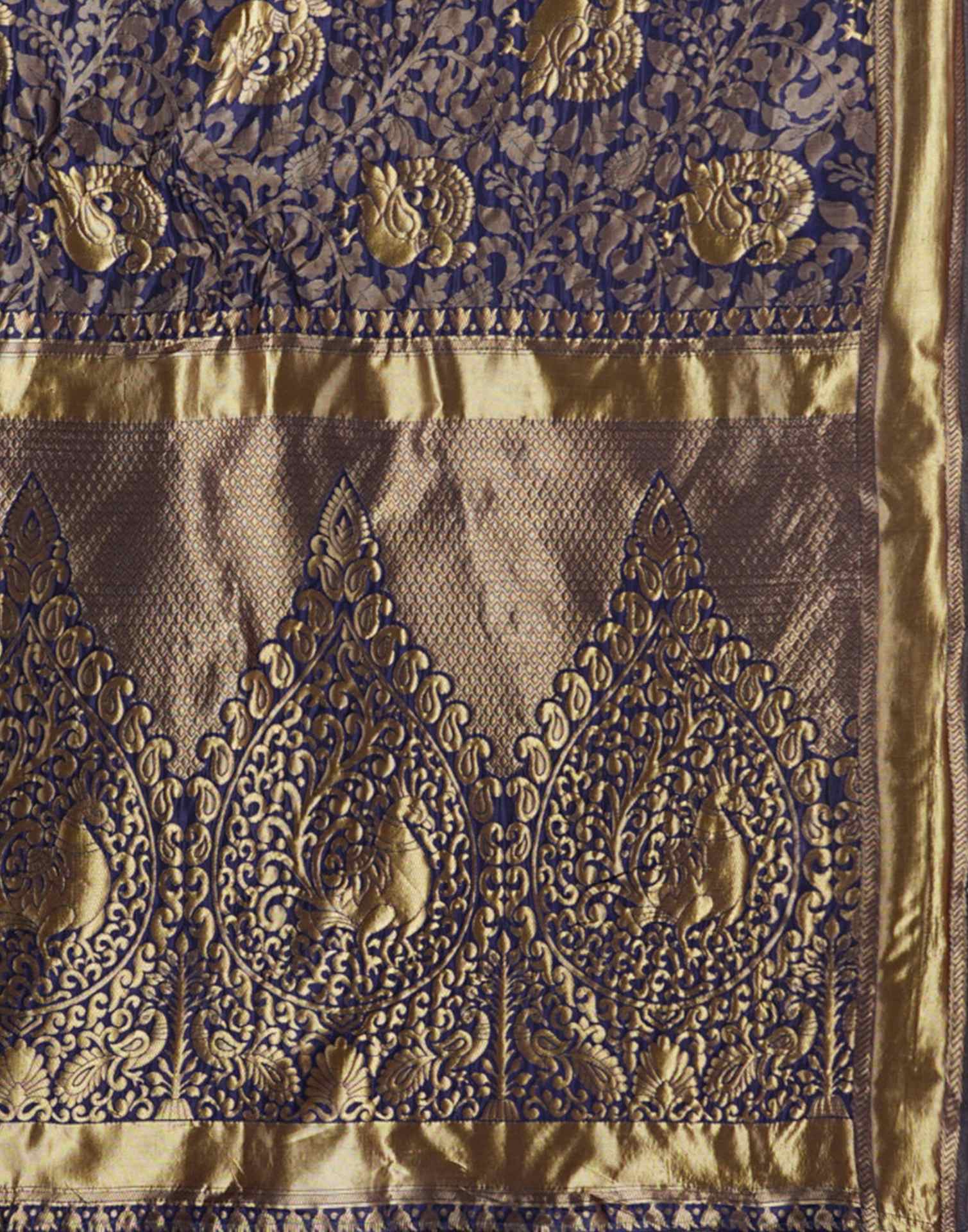 Blue Silk Woven Banarasi Saree
