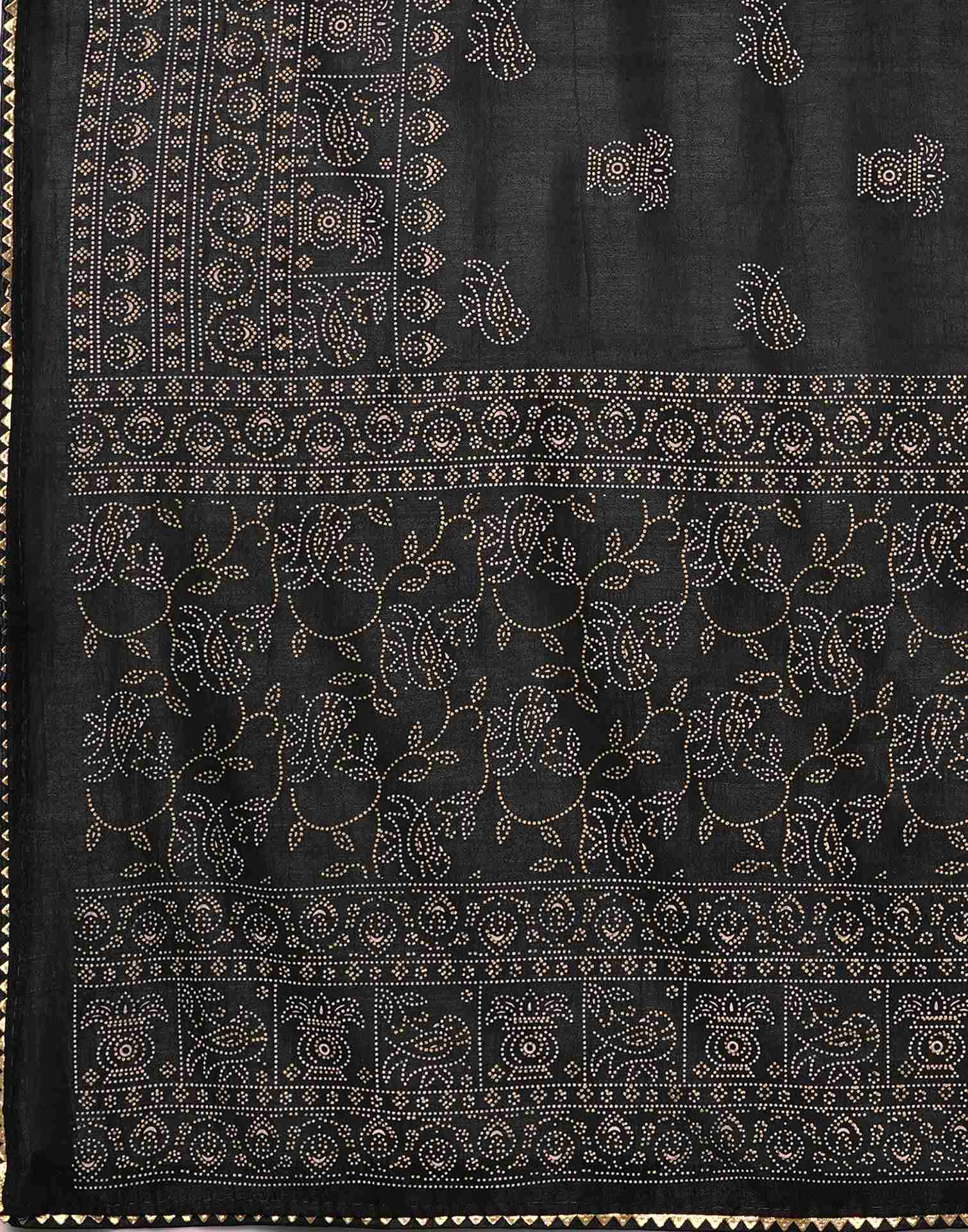 Black Silk Printed Saree