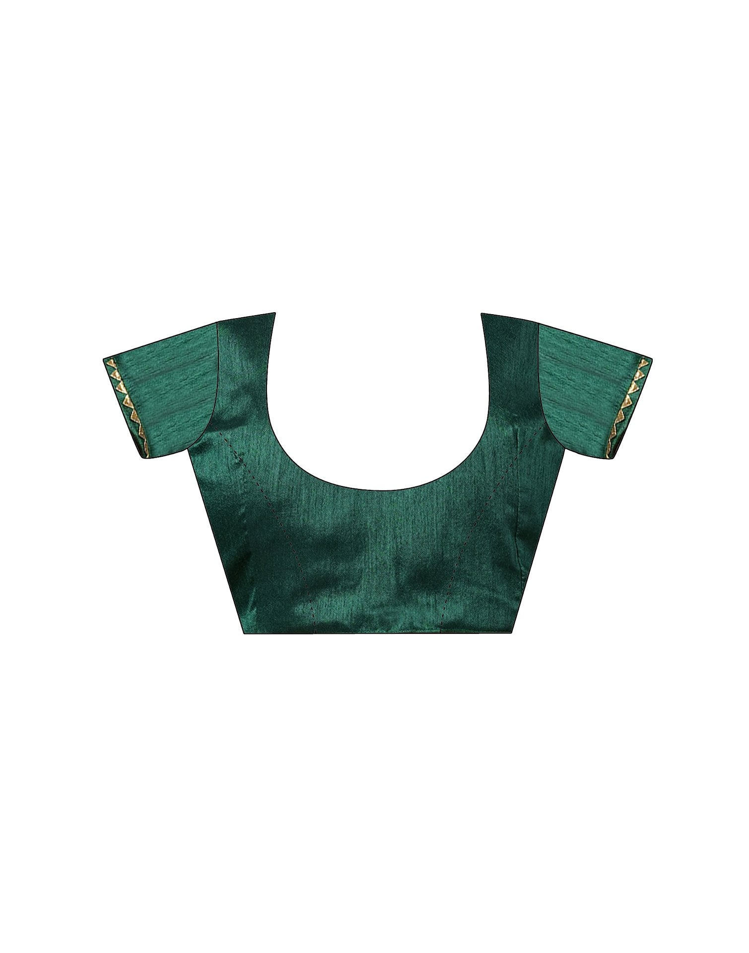 Bottle Green Silk Printed Saree