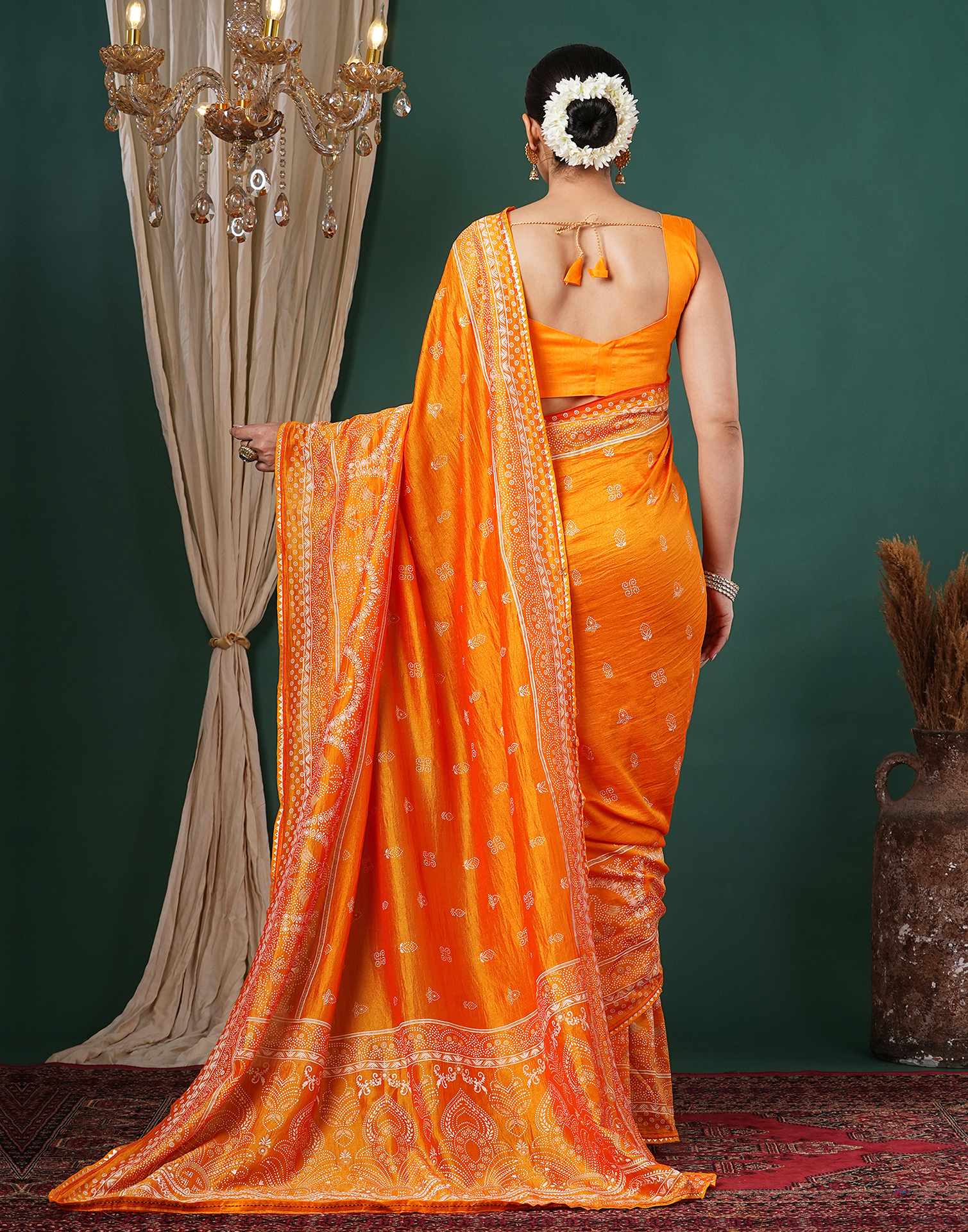 Turmeric Yellow Silk Printed Saree