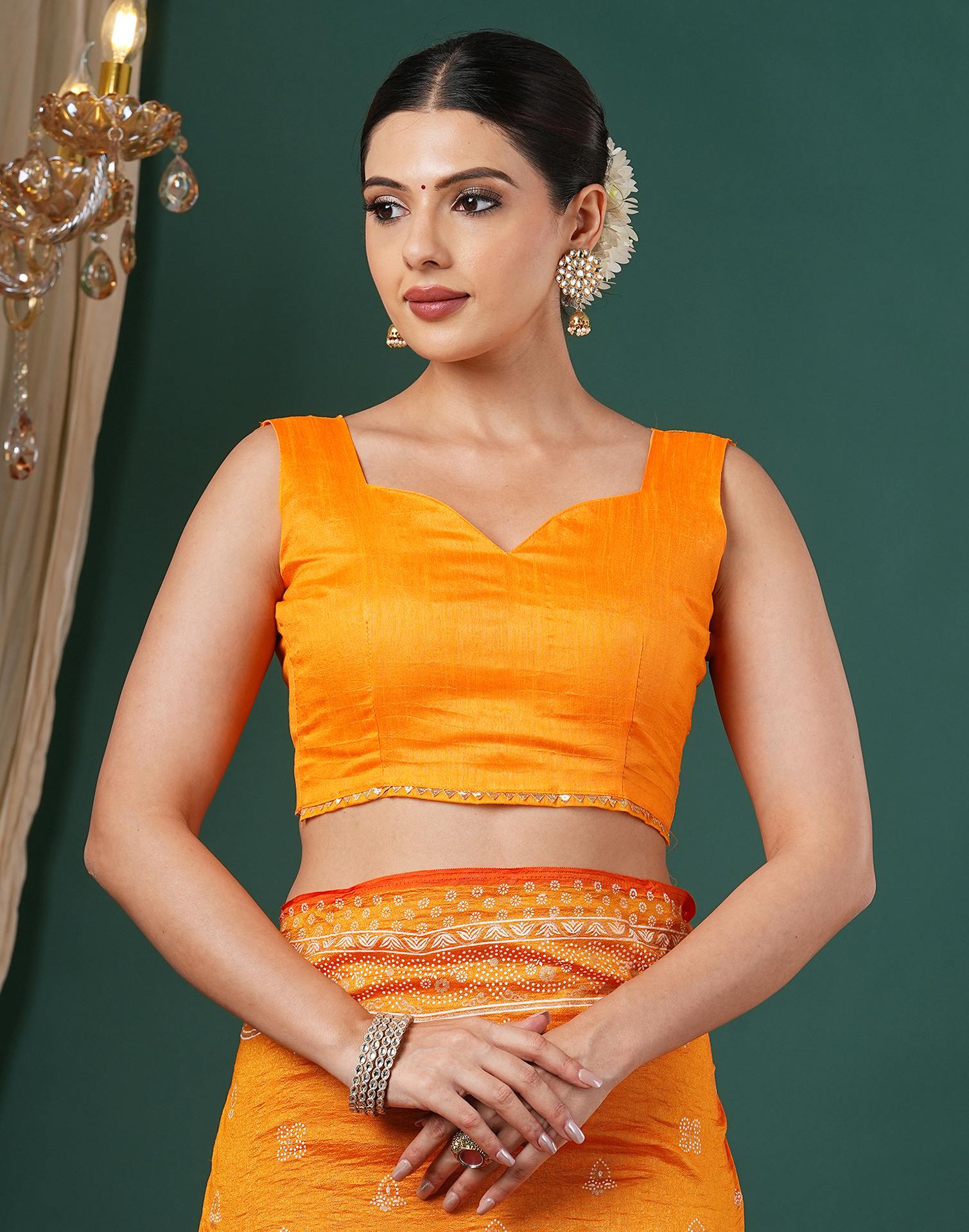 Turmeric Yellow Silk Printed Saree