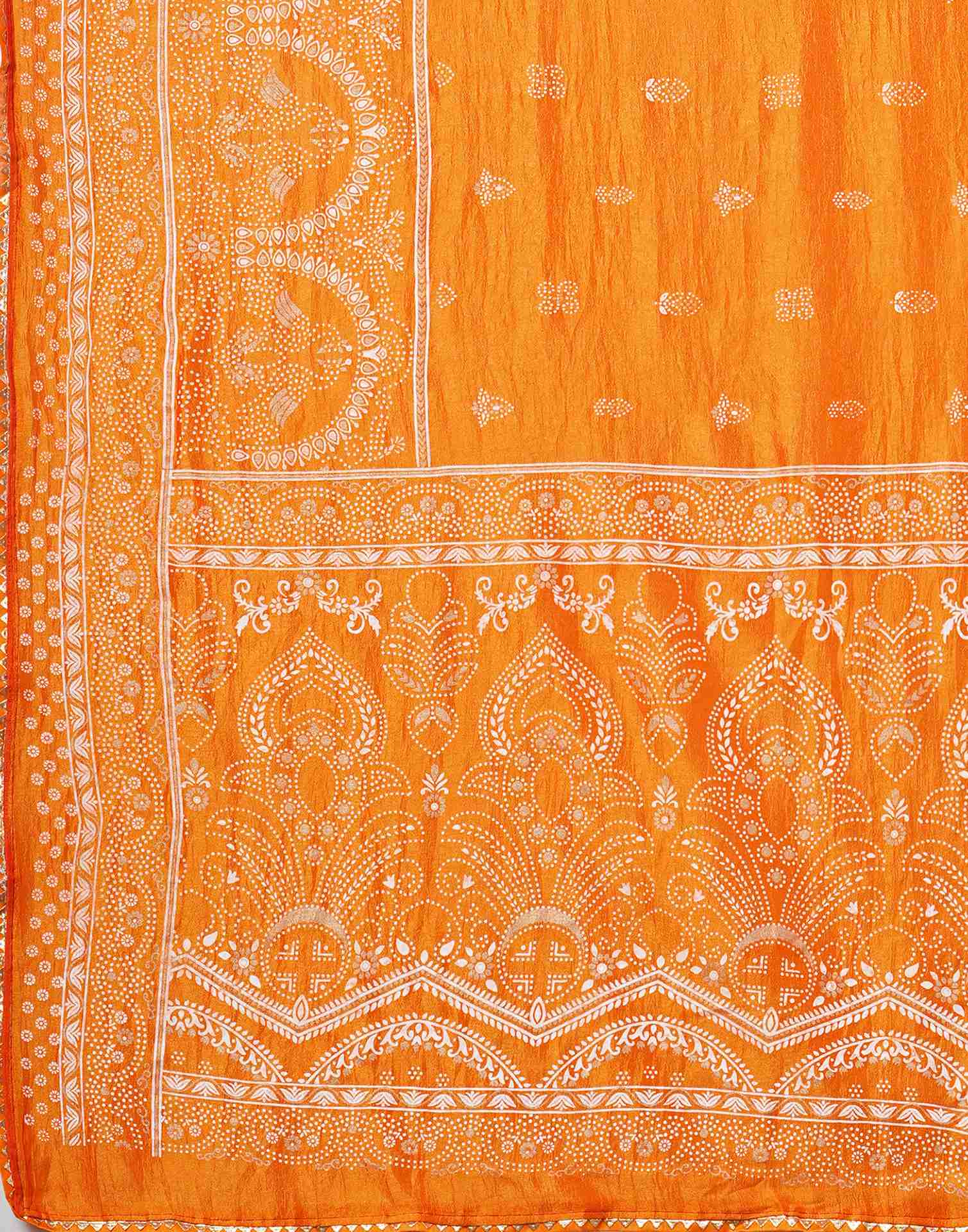 Turmeric Yellow Silk Printed Saree